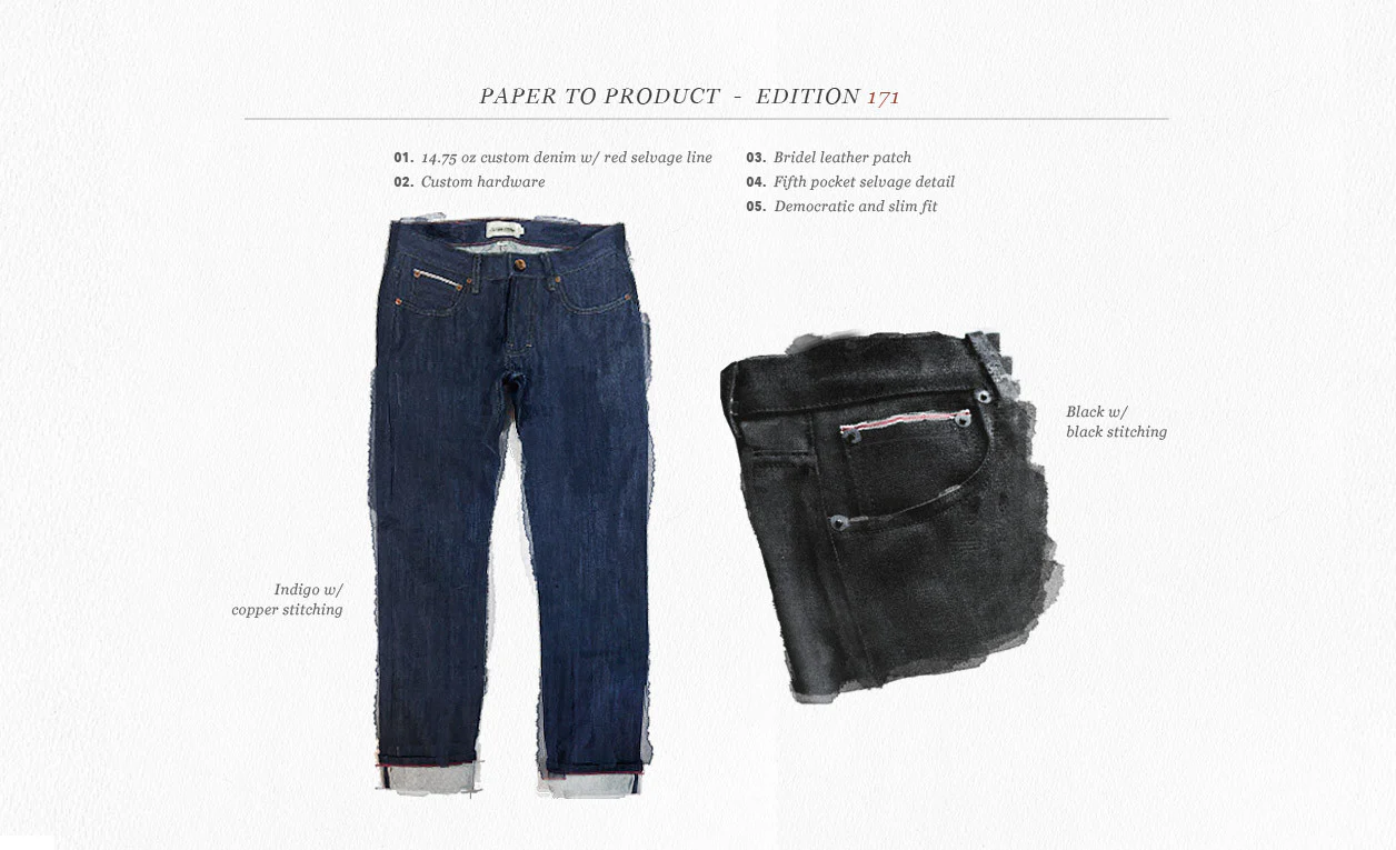 The Democratic Jean in Shuttle Loomed Italian Selvage Denim - Image 8