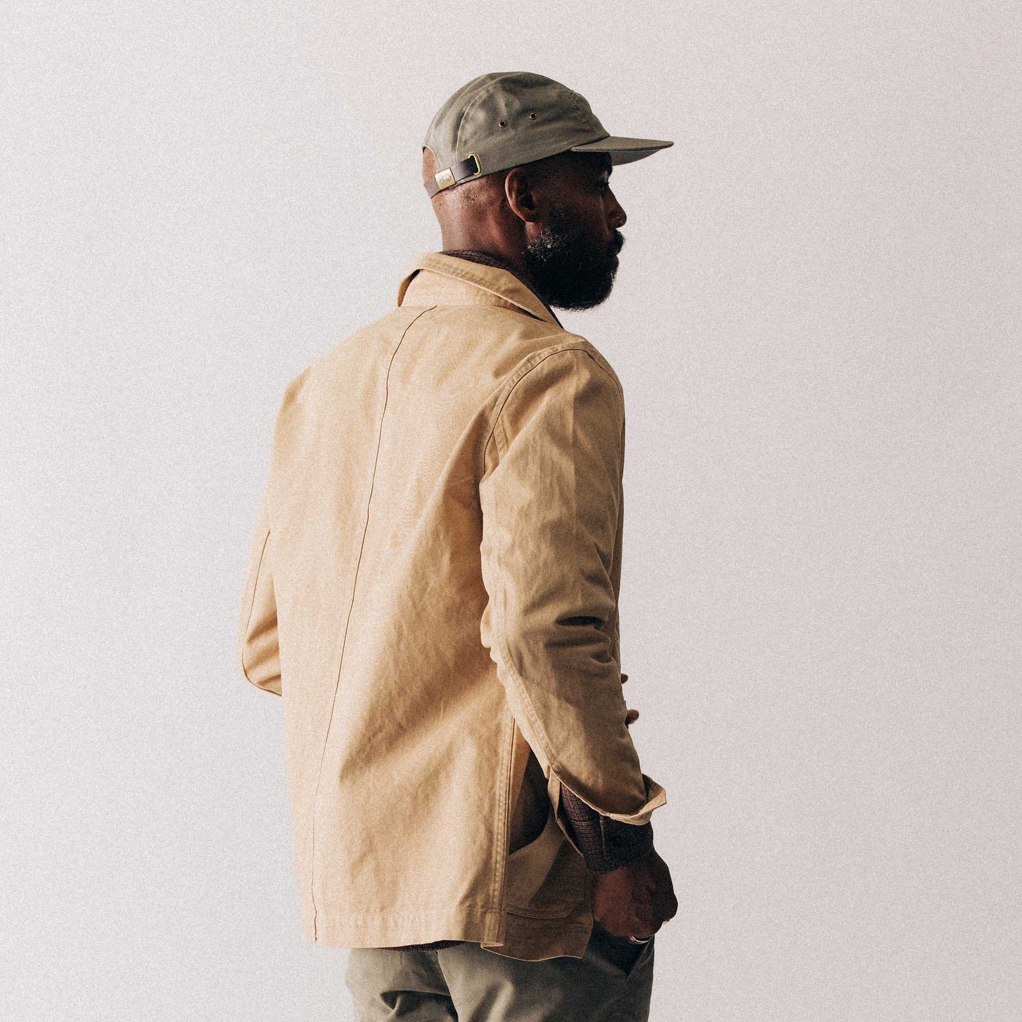The 5-Panel Cap in Field Olive Reverse Sateen - Image 3