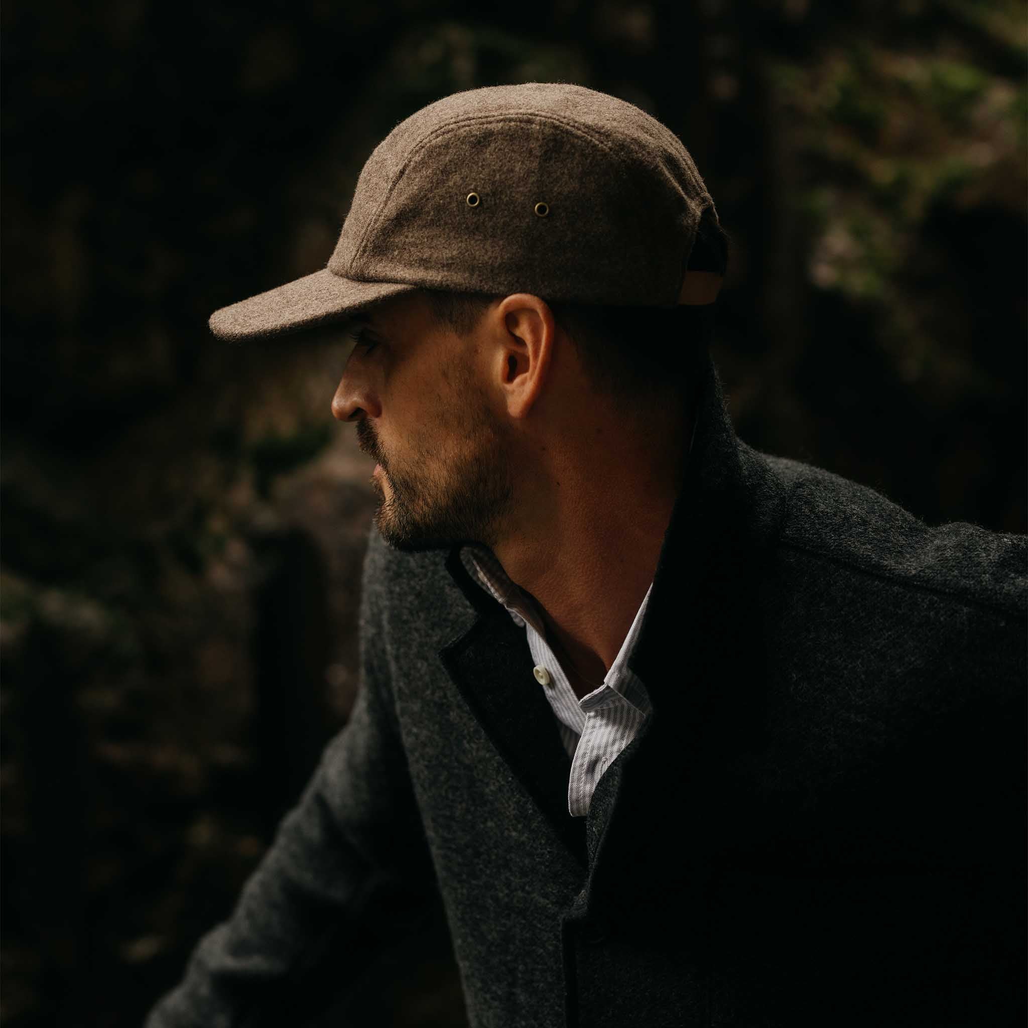 The 5-Panel Cap in Heather Sable Wool Blend - Image 2