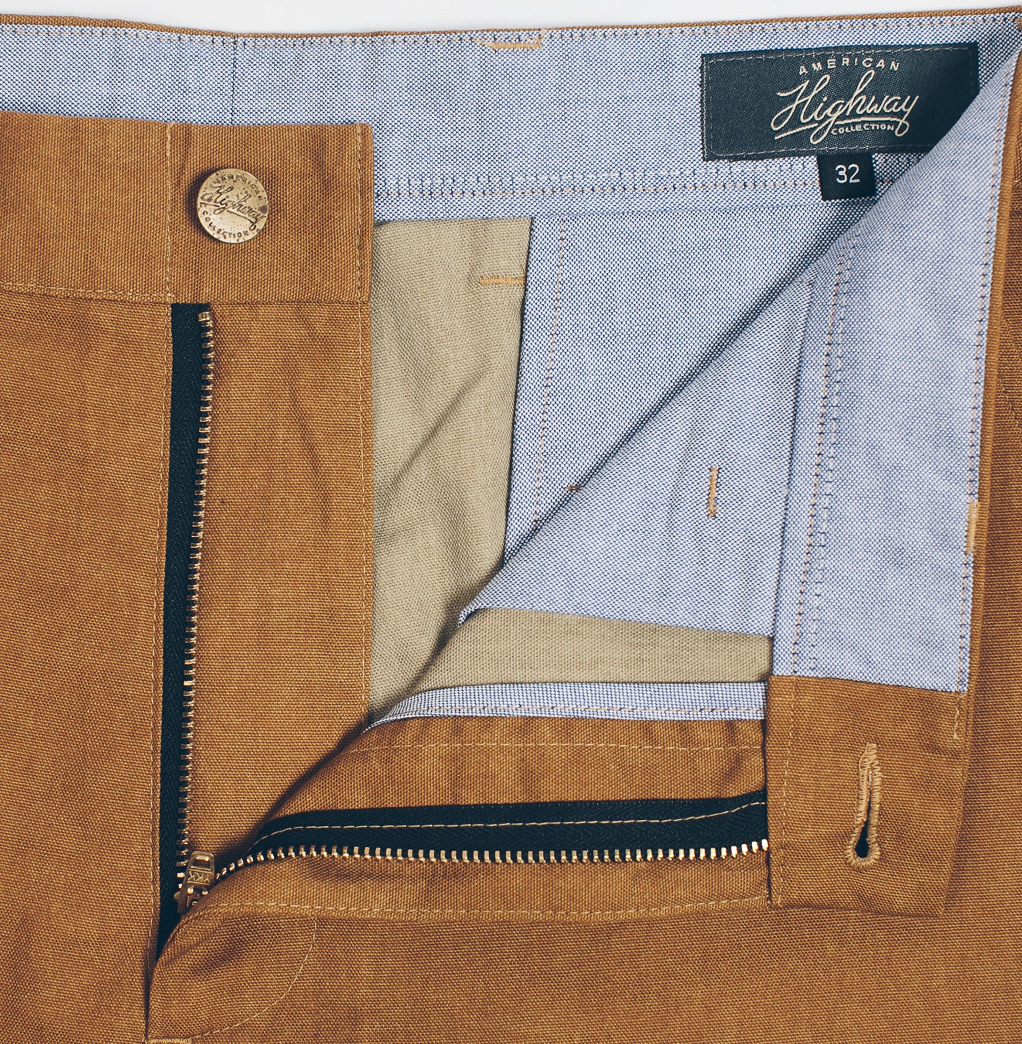 6 Point Pant in Caramel Oxford - Image 3