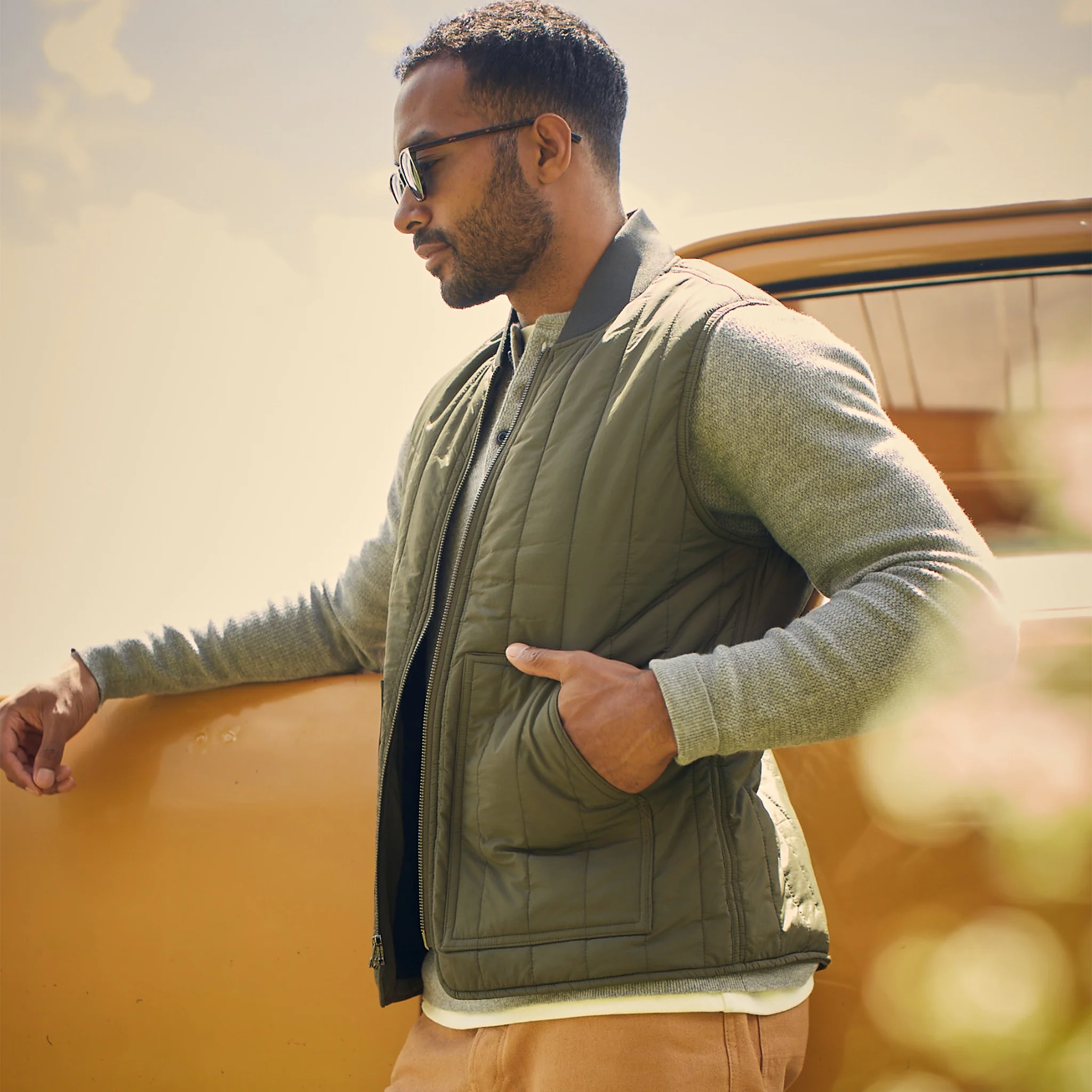 The Able Vest in Quilted Army - Image 3