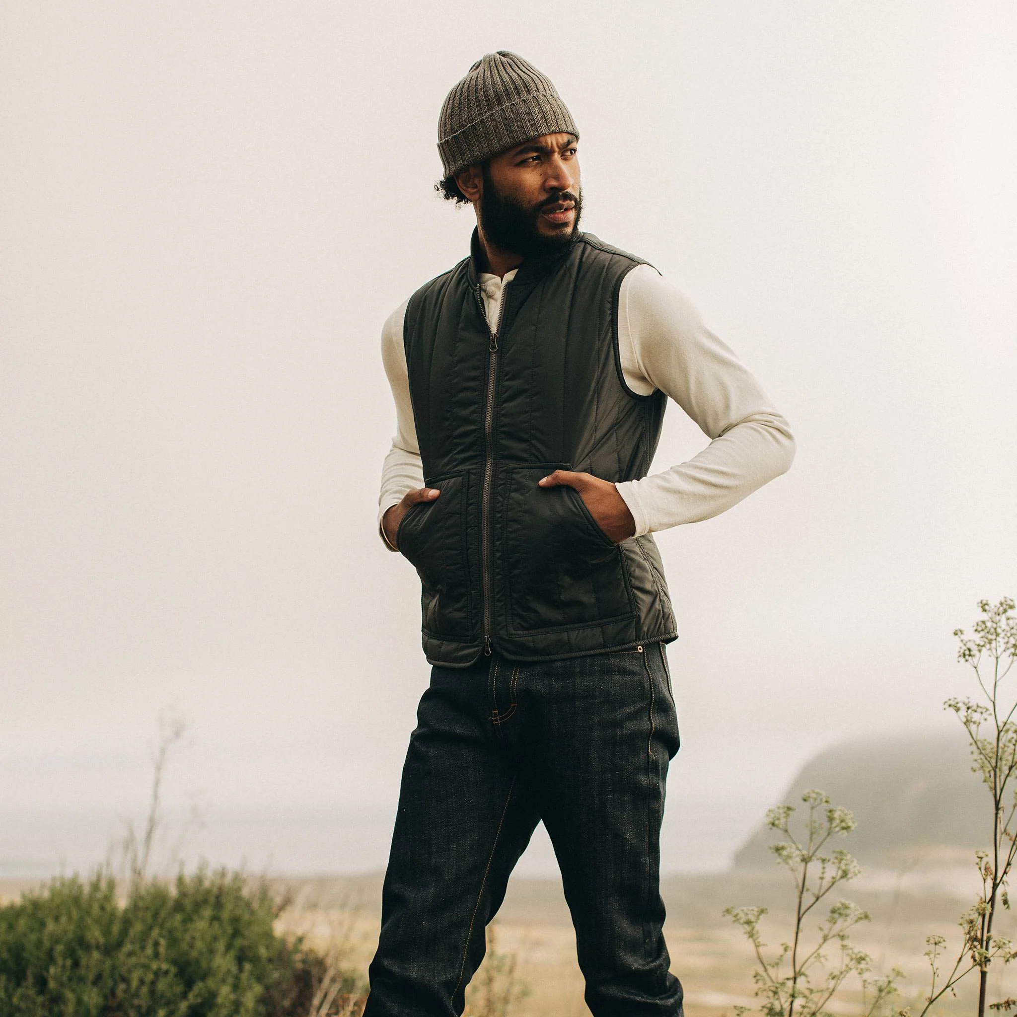 The Able Vest in Quilted Charcoal - Image 2