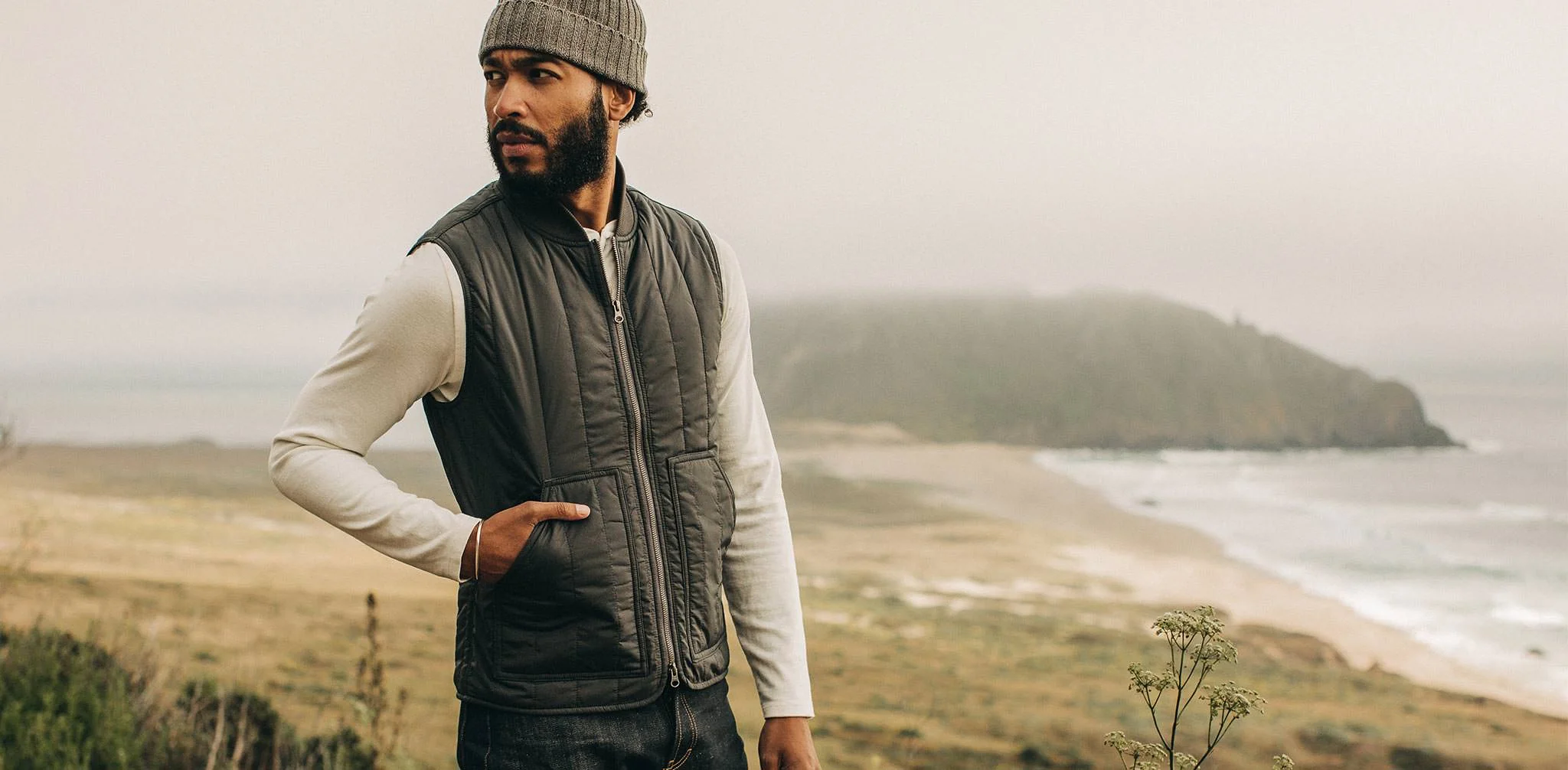 The Able Vest in Quilted Charcoal - Image 9