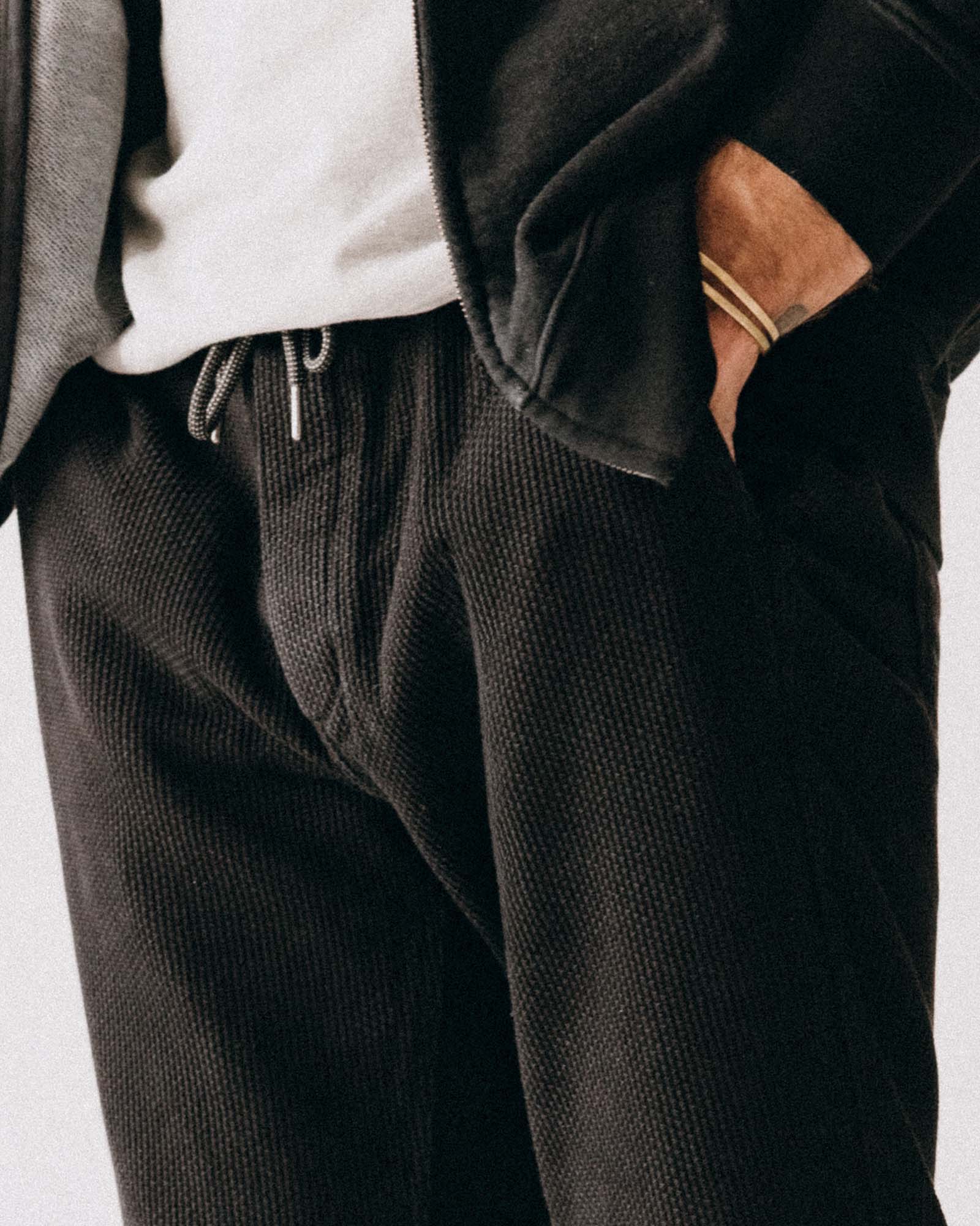 The Apres Pant in Black Indigo Sashiko - Image 3