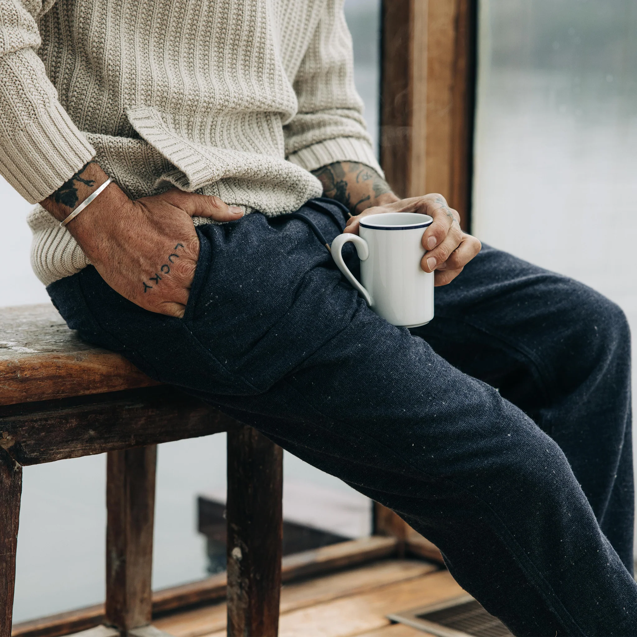 The Apres Pant in Charcoal Donegal - Image 3