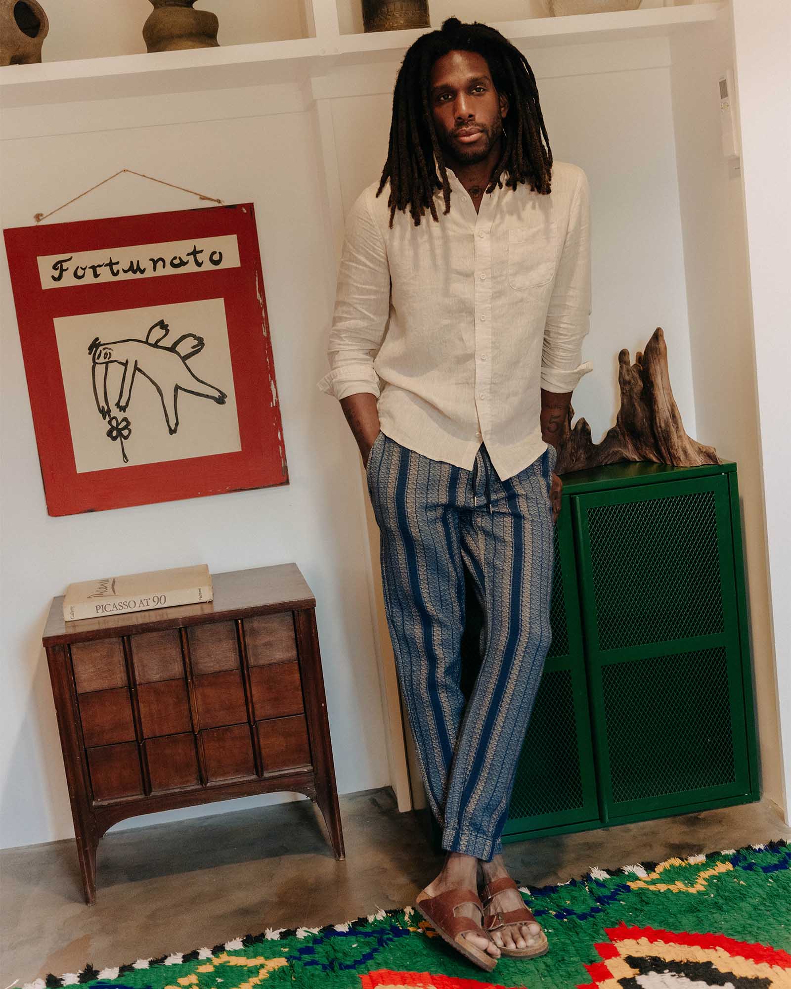 The Apres Pant in Marine Stripe - Image 2