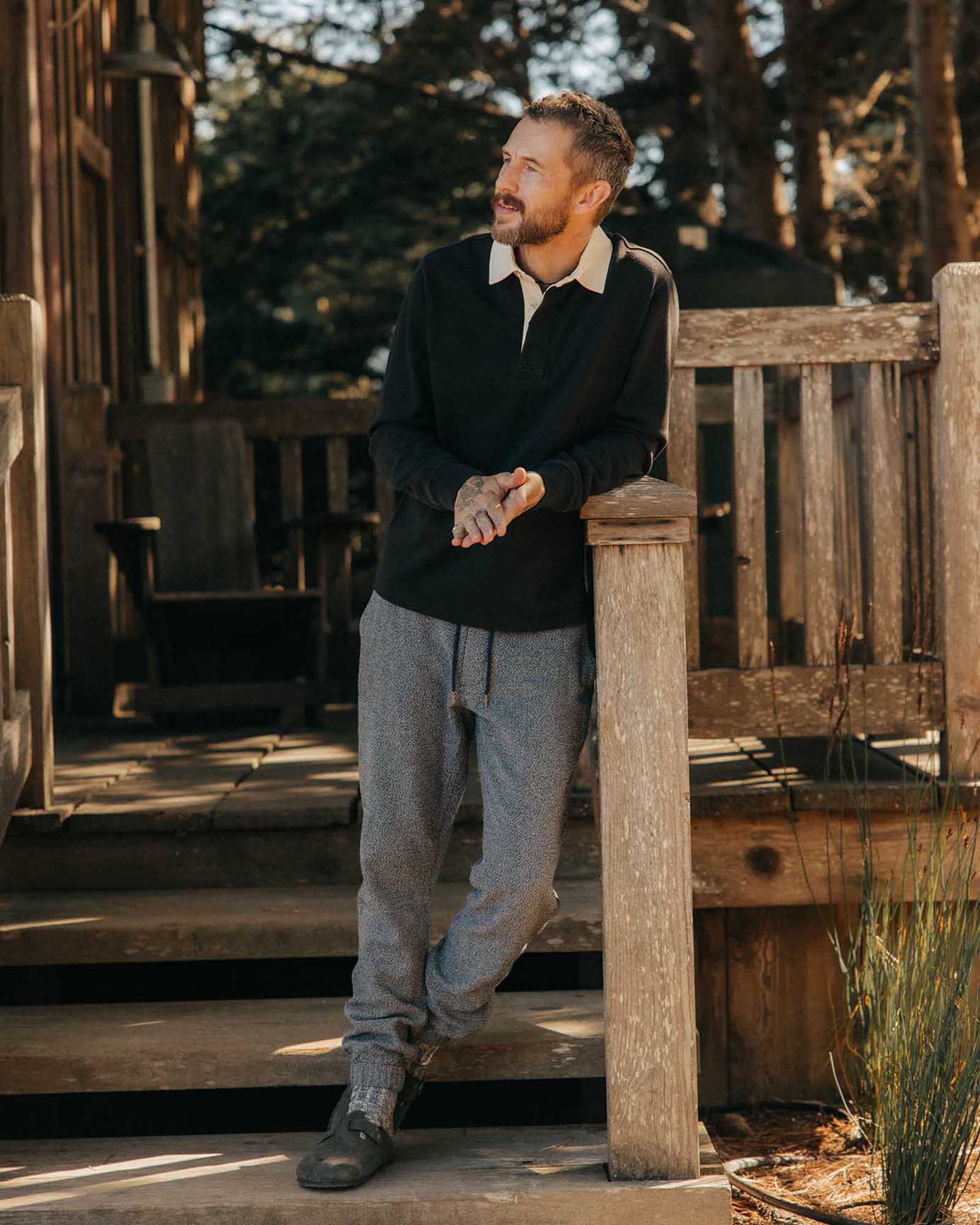 The Apres Pant in Navy Linen Tweed - Image 4