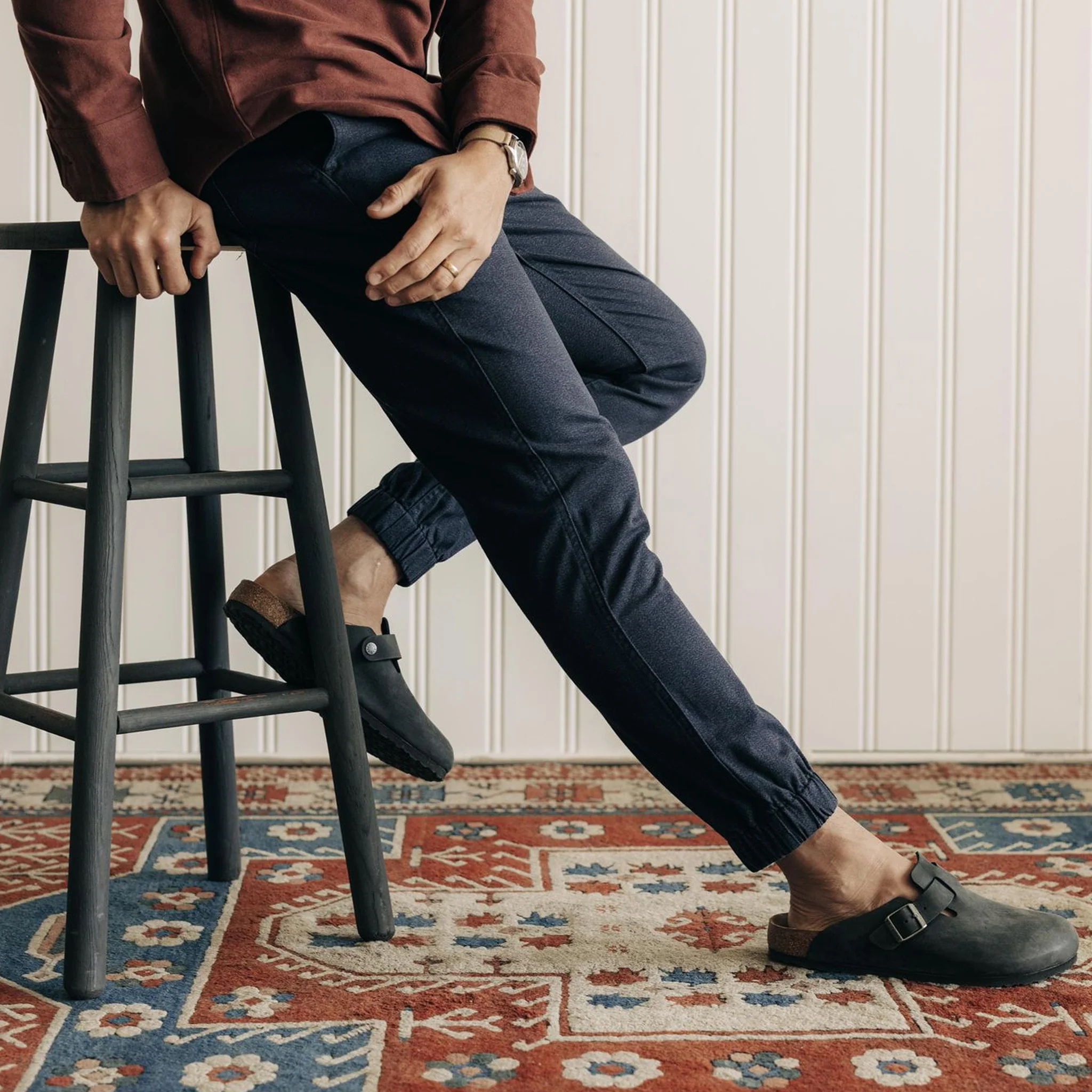 The Apres Pant in Navy Twist Jaspe Twill - Image 2