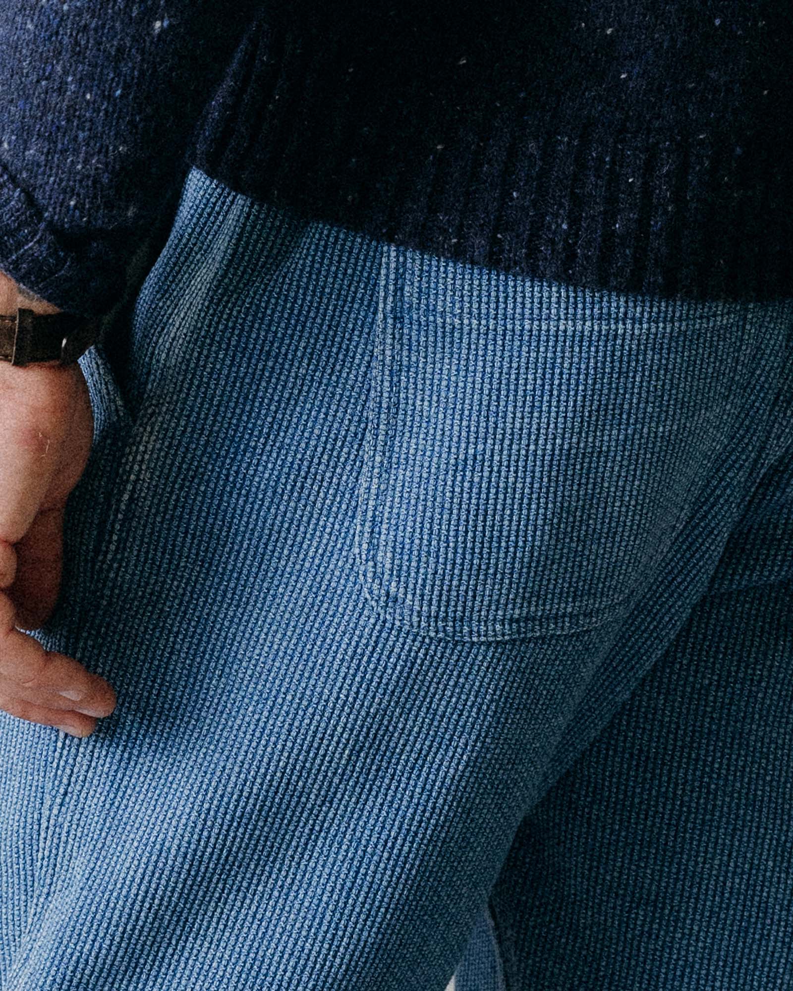 The Apres Pant in Washed Indigo Sashiko - Image 3