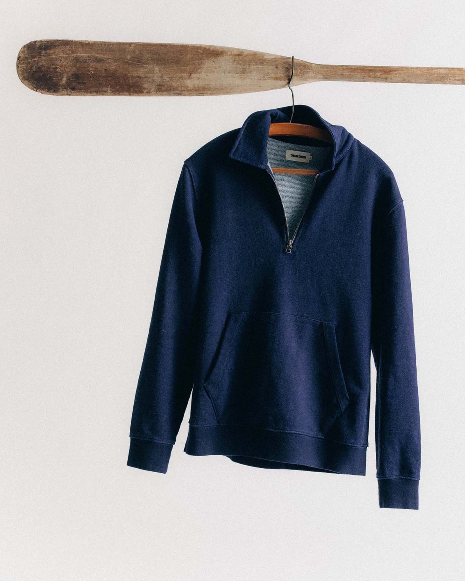 The Apres Quarter Zip in Rinsed Indigo Terry - Image 4