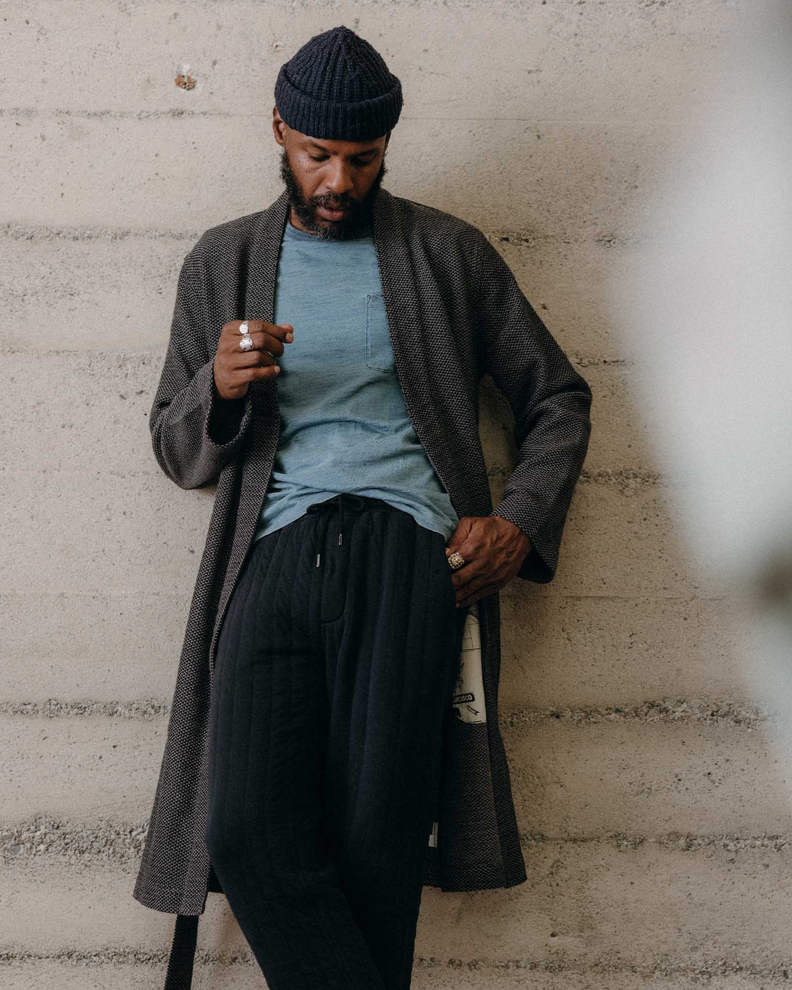 The Apres Robe in Charcoal Sashiko - Image 4