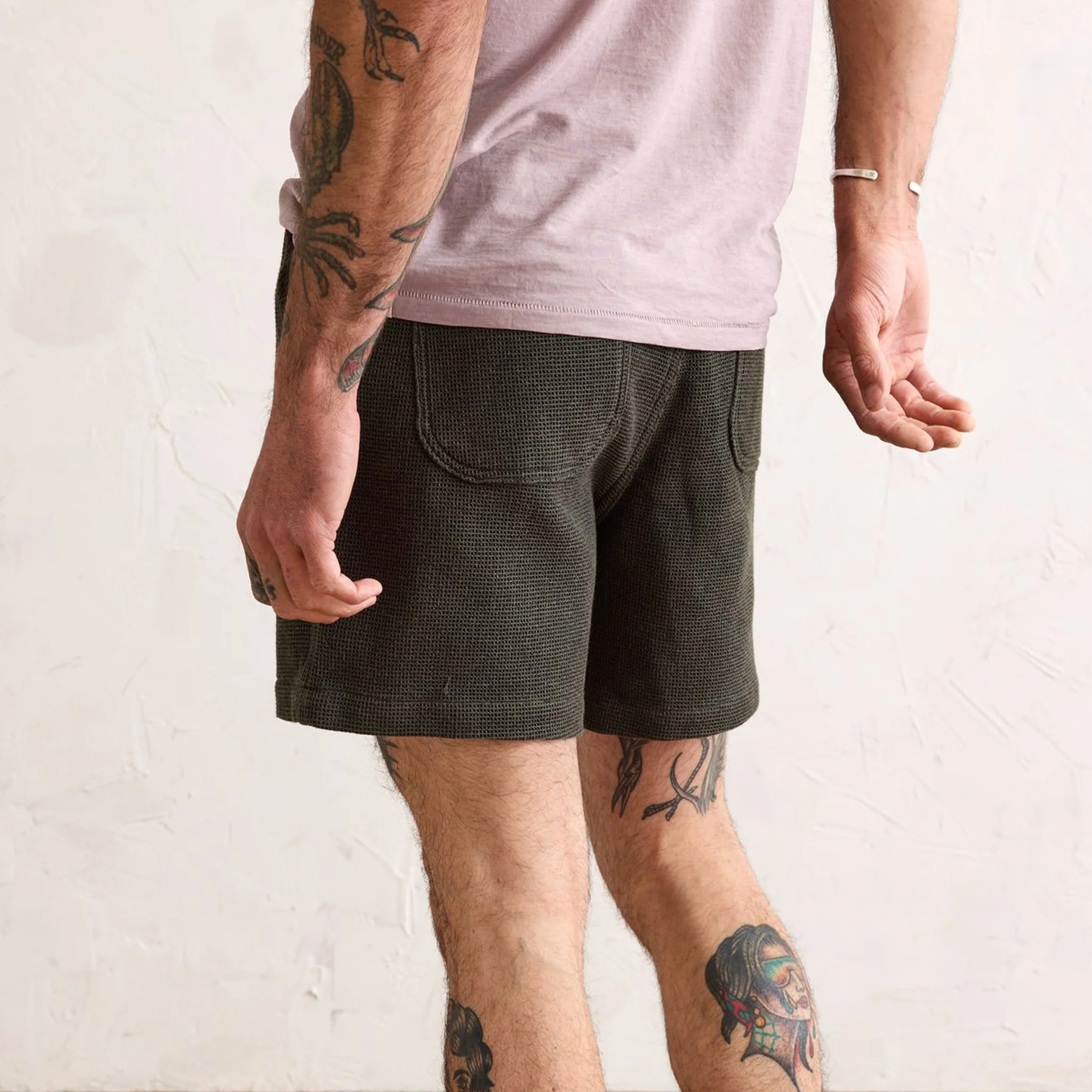 The Apres Short in Army Waffle - Image 3