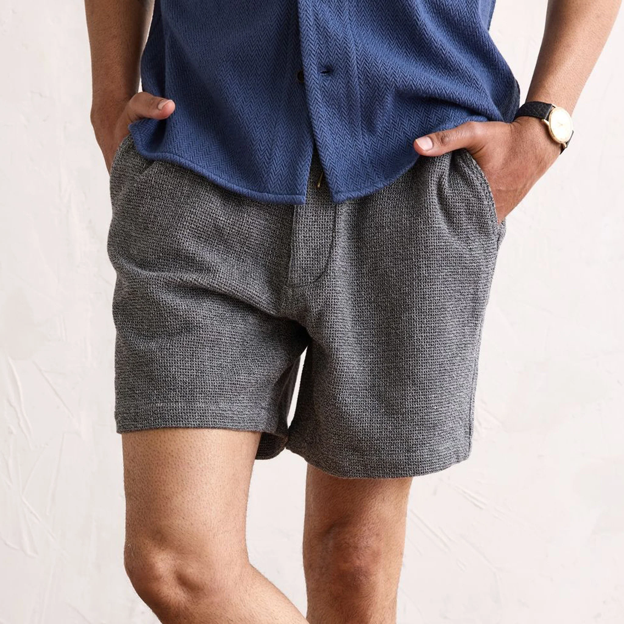 The Apres Short in Charcoal Waffle - Image 2