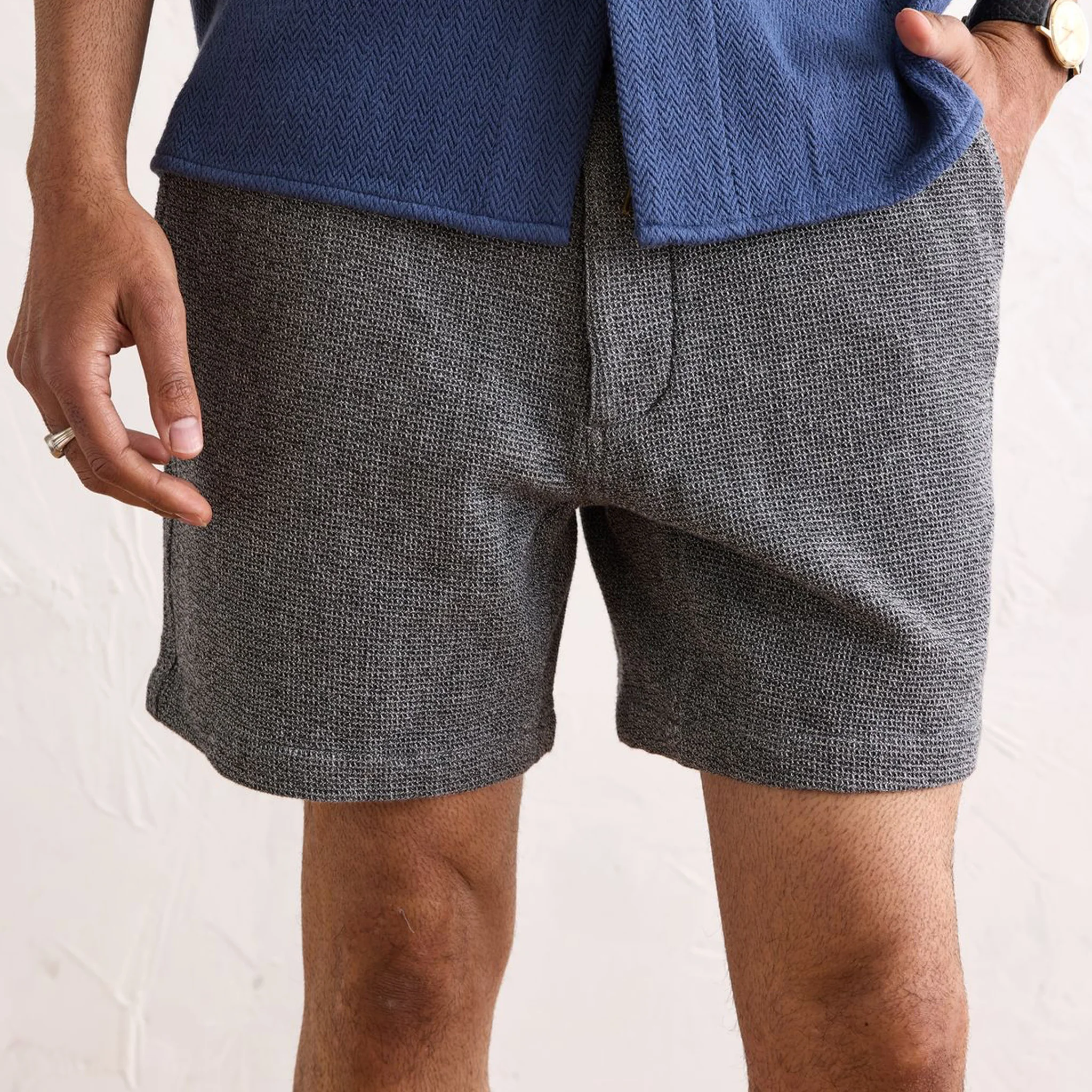 The Apres Short in Charcoal Waffle - Image 3