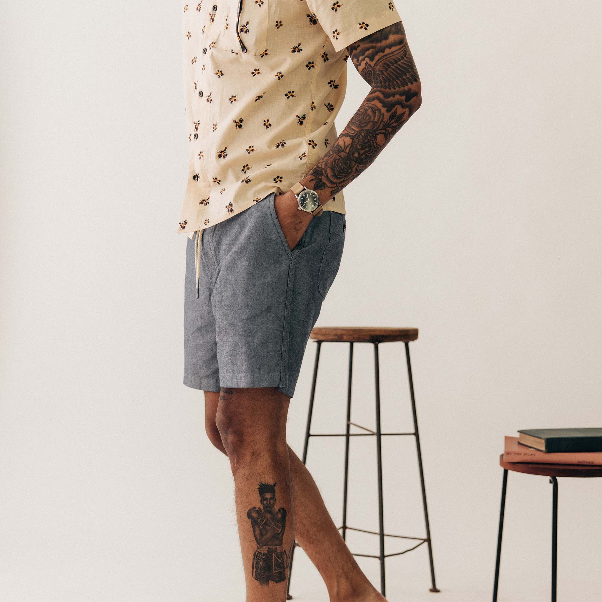 The Apres Short in Indigo Chambray - Image 3