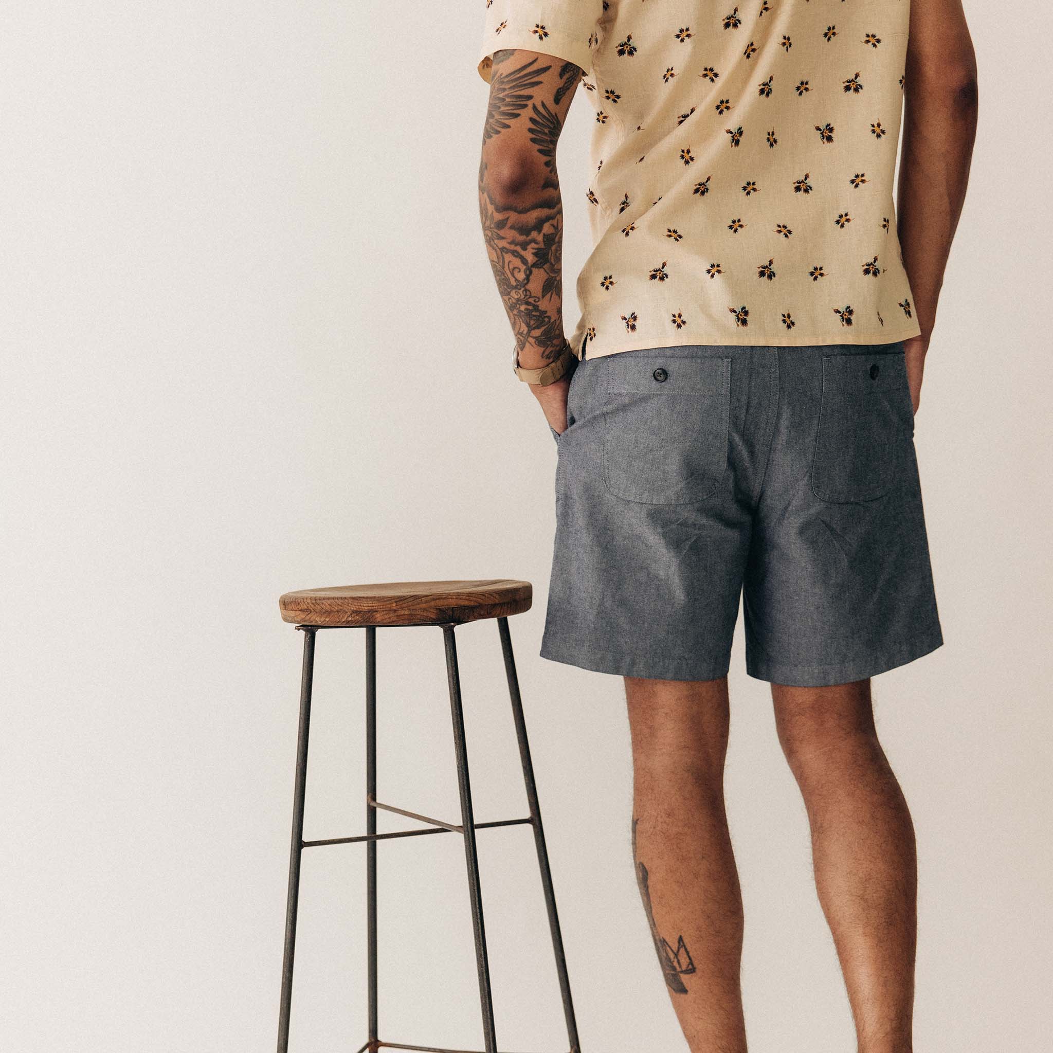 The Apres Short in Indigo Chambray - Image 4