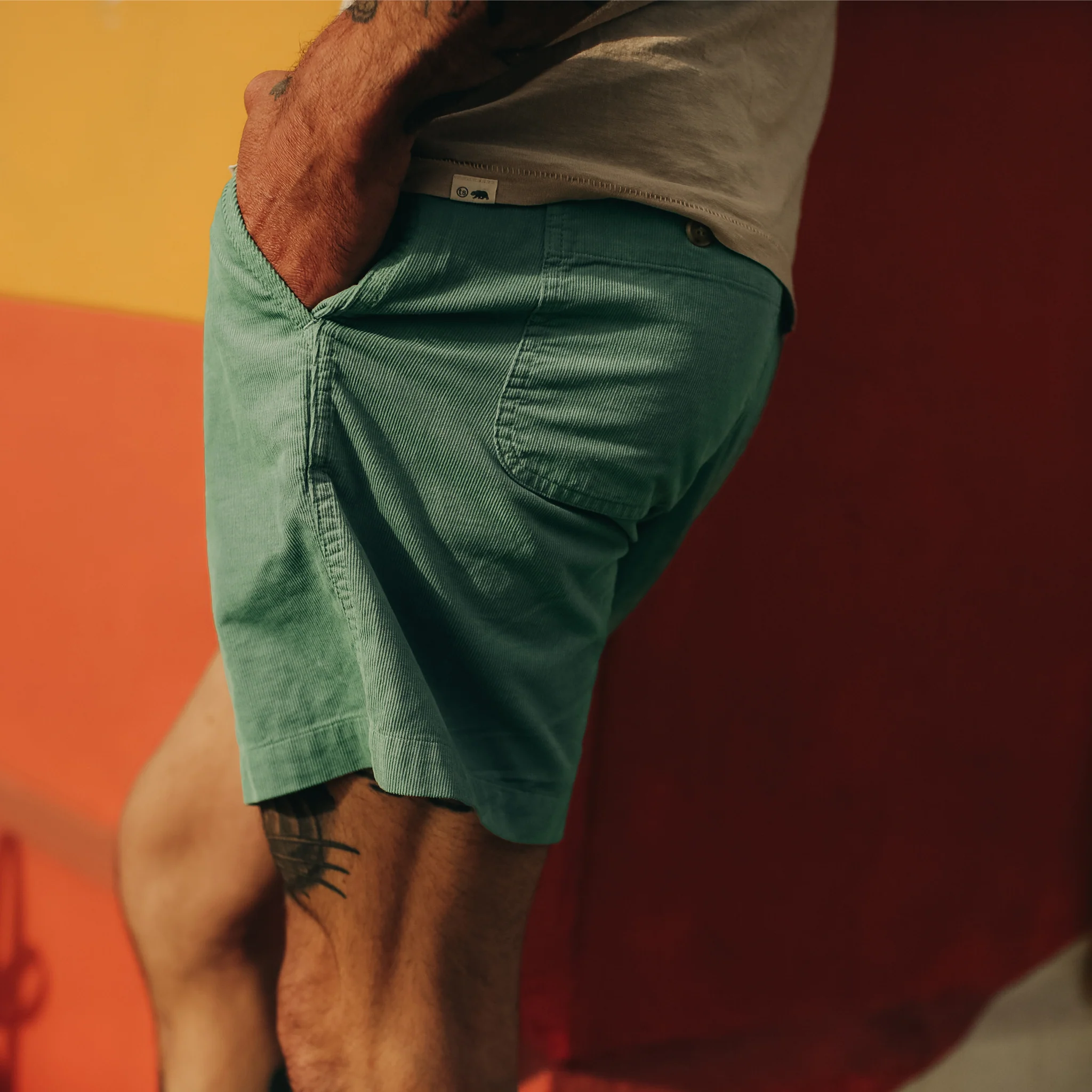 The Apres Short in Ocean Pinwale - Image 4