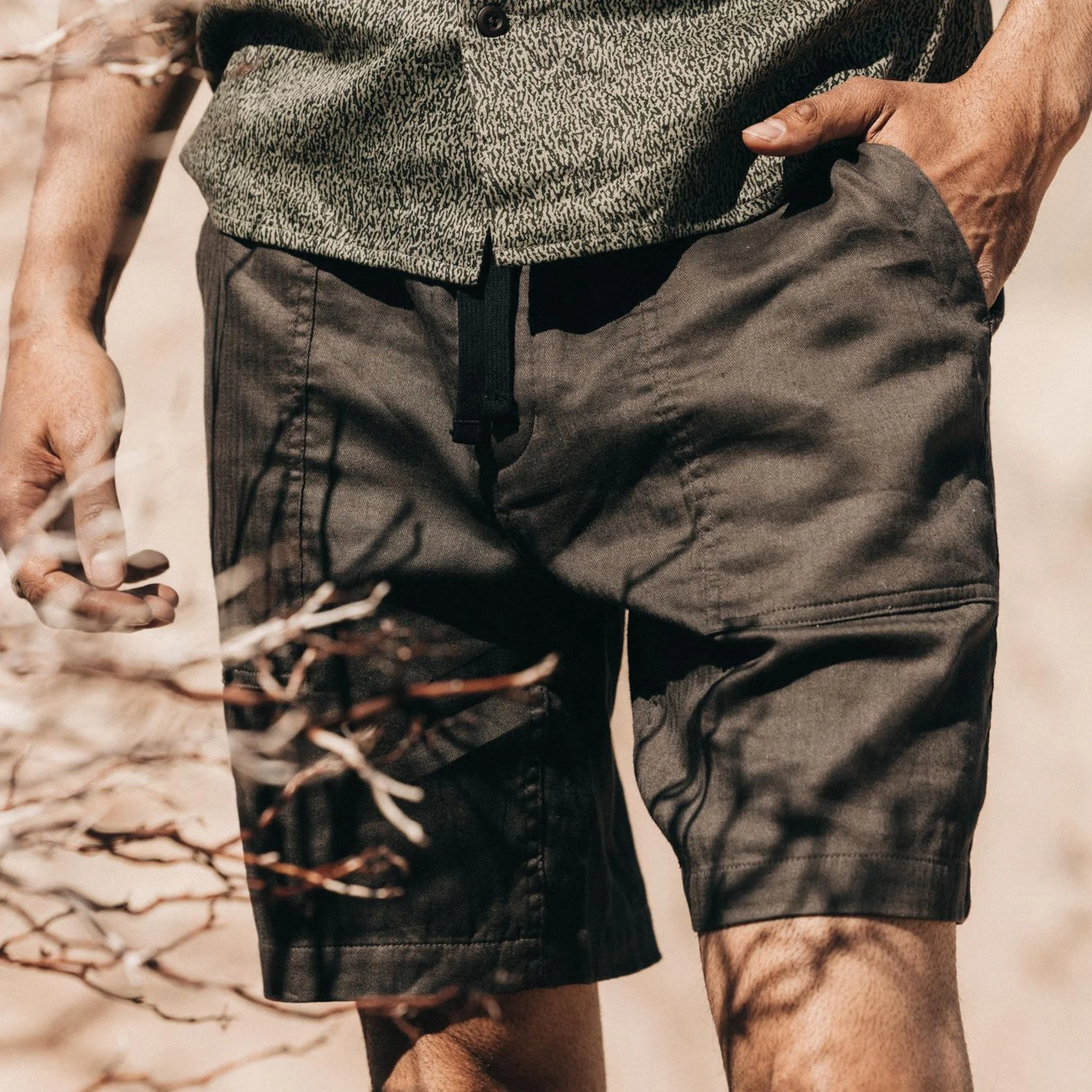 The Apres Trail Short in Granite Double Cloth - Image 2