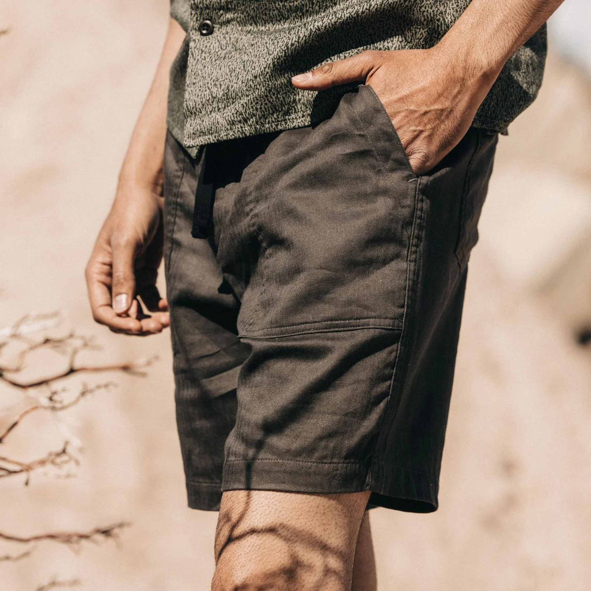 The Apres Trail Short in Granite Double Cloth - Image 4