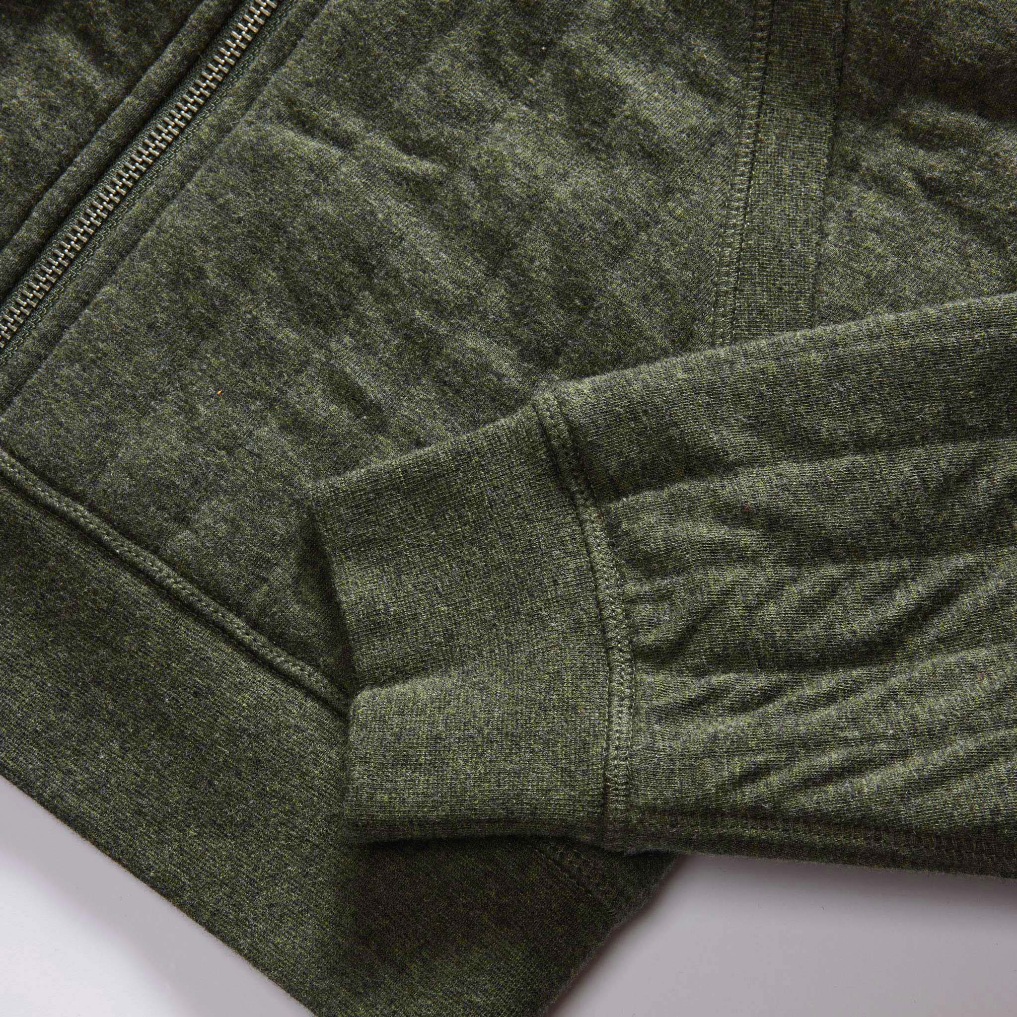 The Apres Zip Hoodie in Fatigue Olive Quilted Jersey - Image 8
