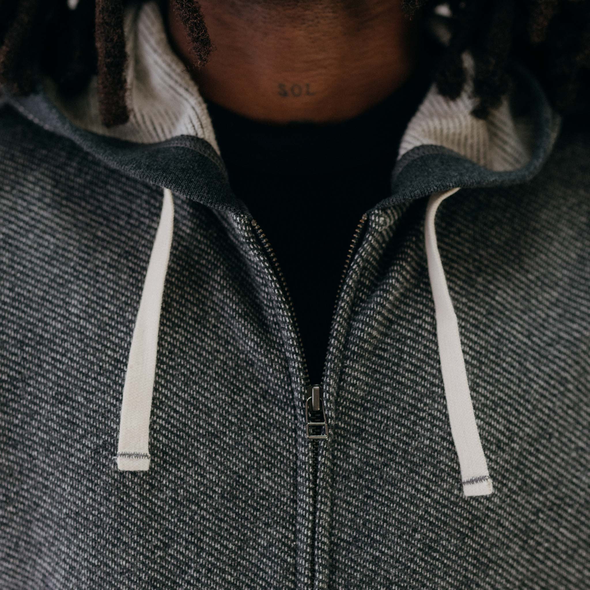 The Apres Zip Hoodie in Graphite French Terry Twill - Image 4