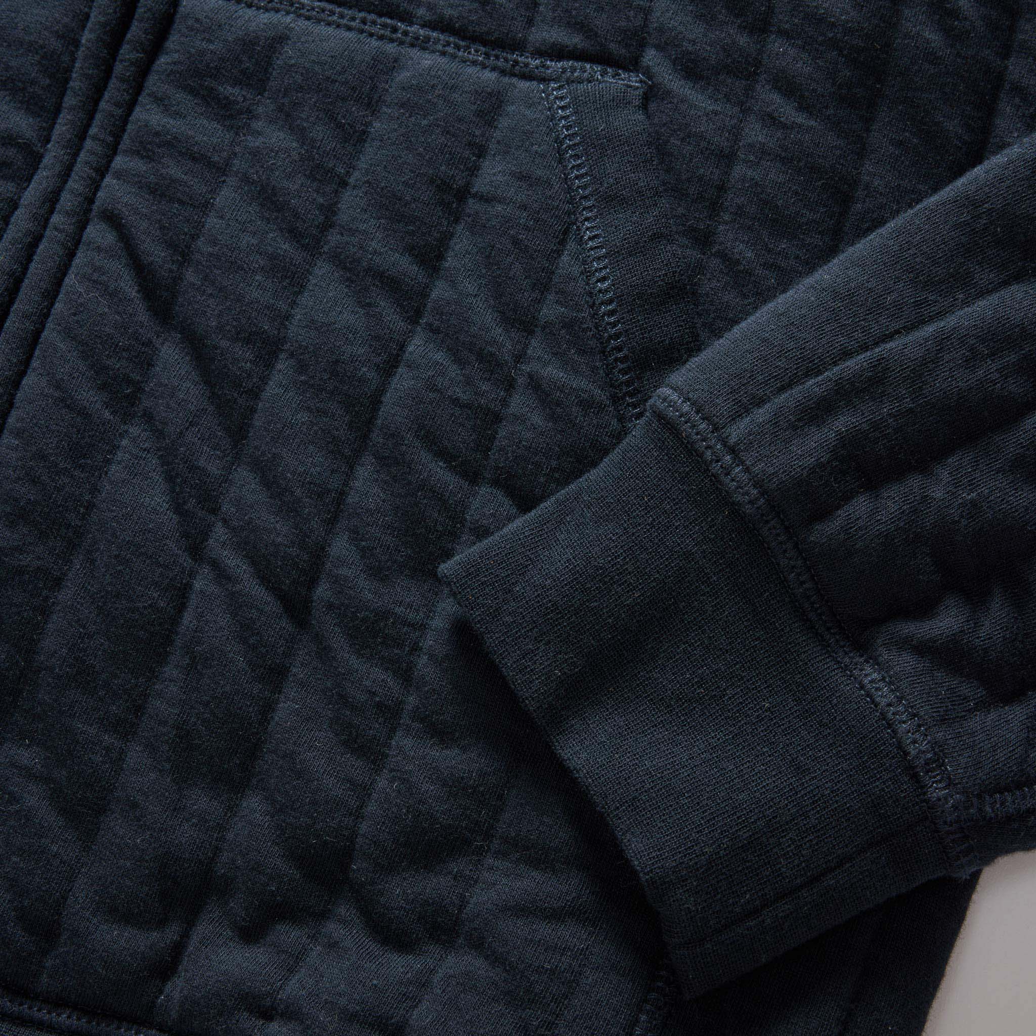 The Apres Zip Hoodie in Heather Midnight Quilted Jersey - Image 4