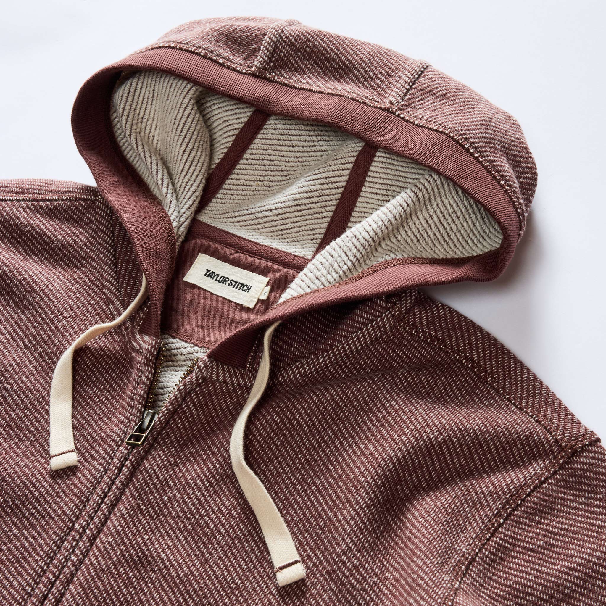 The Apres Zip Hoodie in Merlot French Terry Twill - Image 6