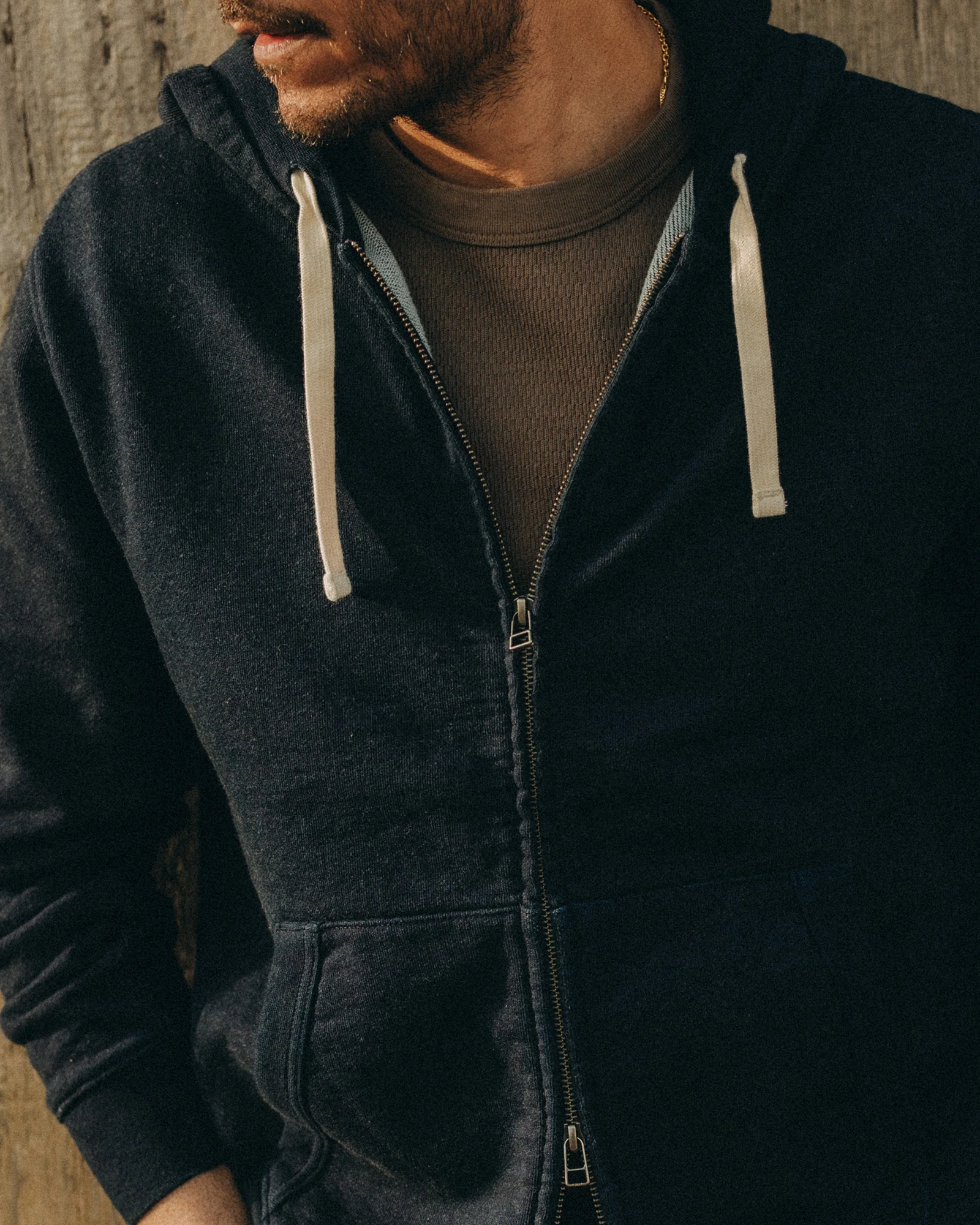 The Apres Zip Hoodie in Rinsed Indigo Terry - Image 2