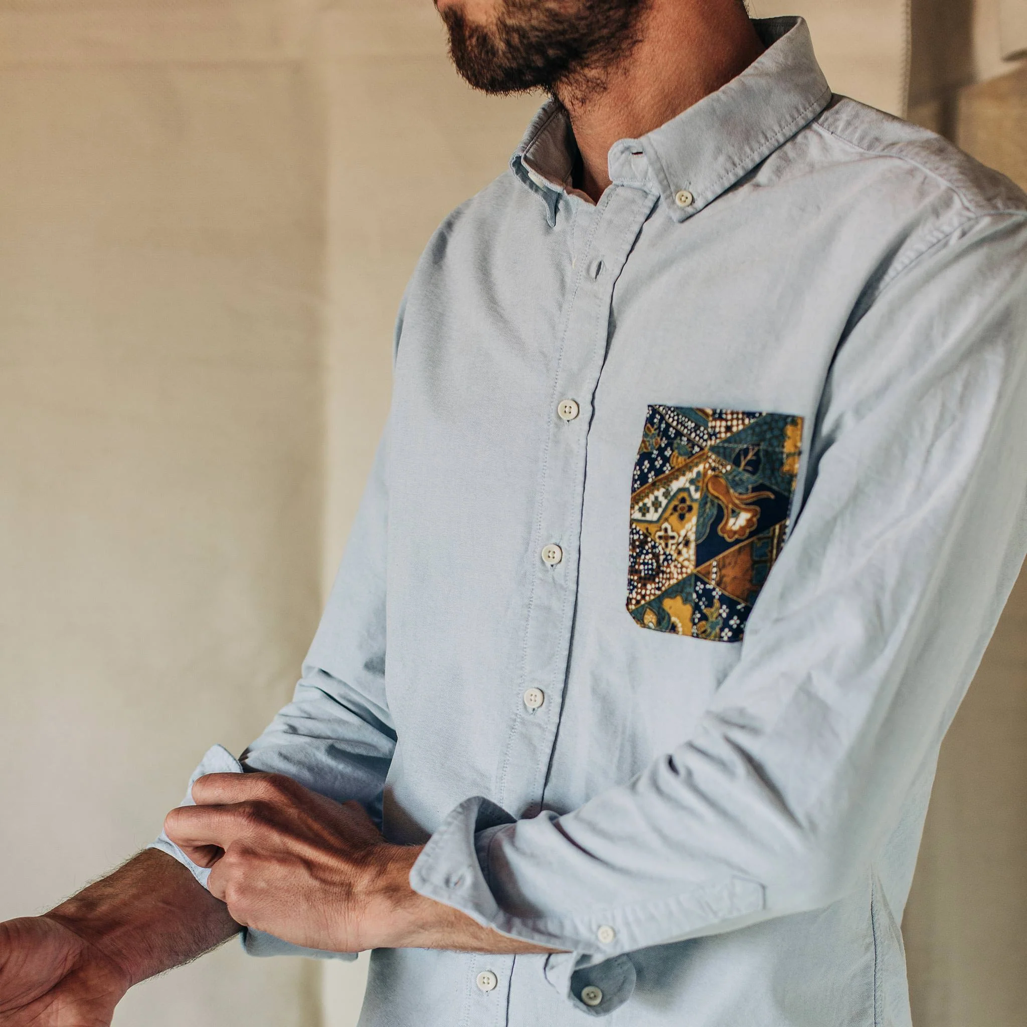 The Atelier and Repairs Jack in Washed Blue Oxford - Image 3