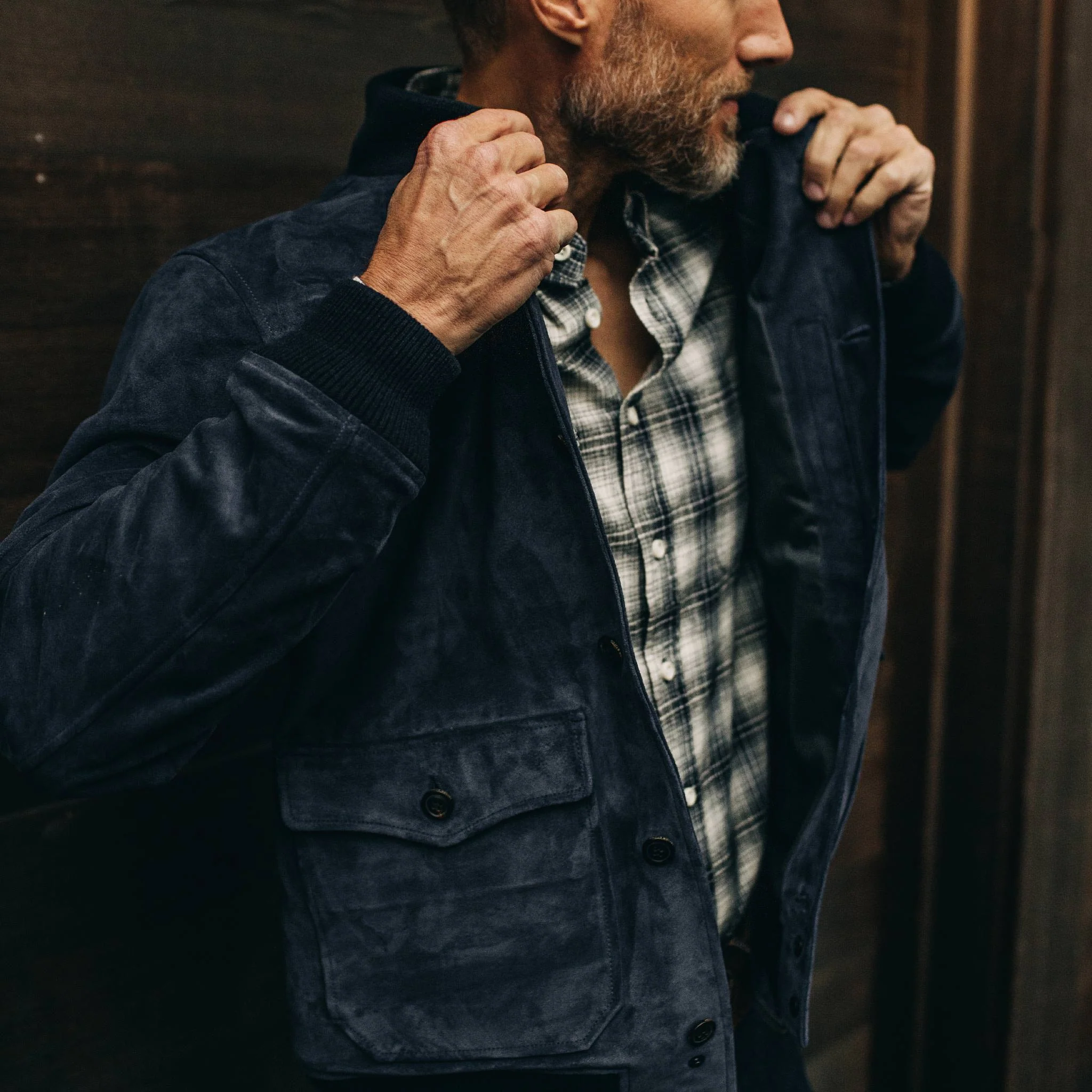 The Aviator Jacket in Midnight Suede - Image 5