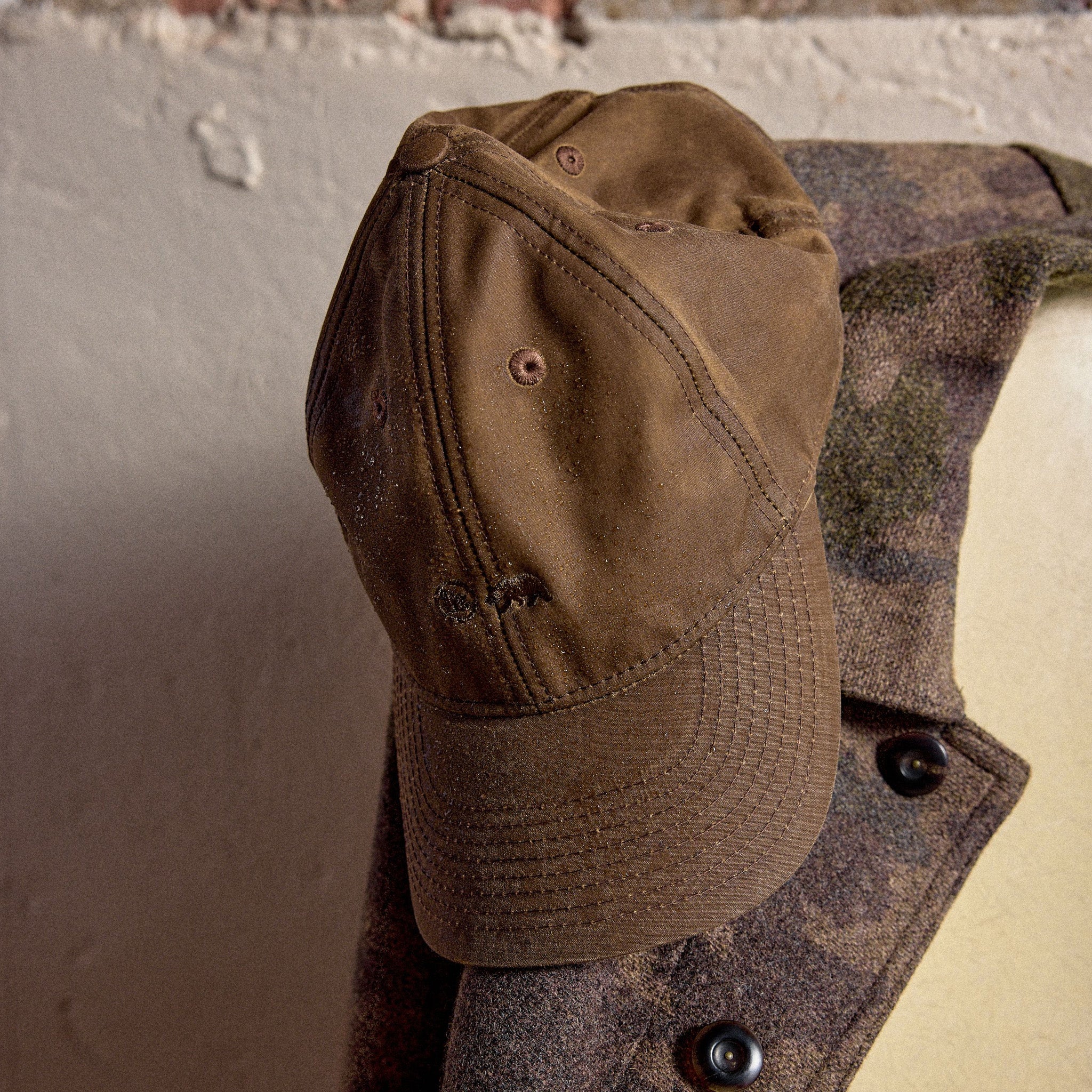 The Ball Cap in Dark Khaki Waxed Canvas - Image 3