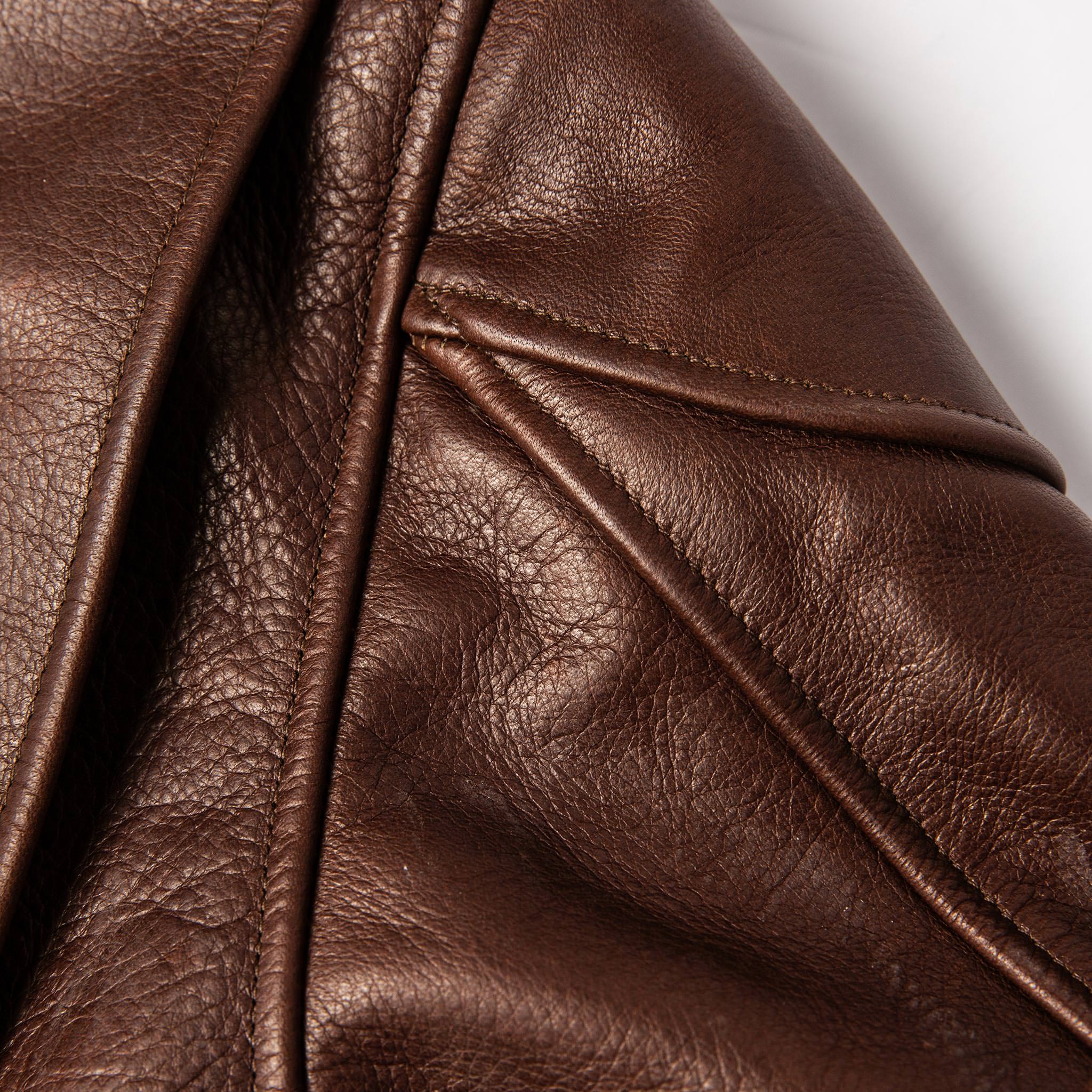 The Band Collar Moto Jacket in Espresso Steerhide - Image 10