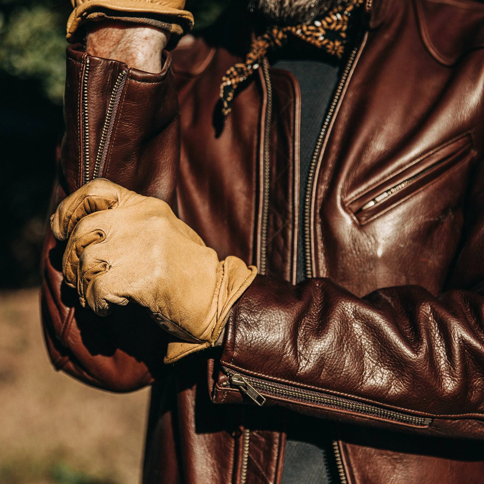 The Band Collar Moto Jacket in Espresso Steerhide - Image 5