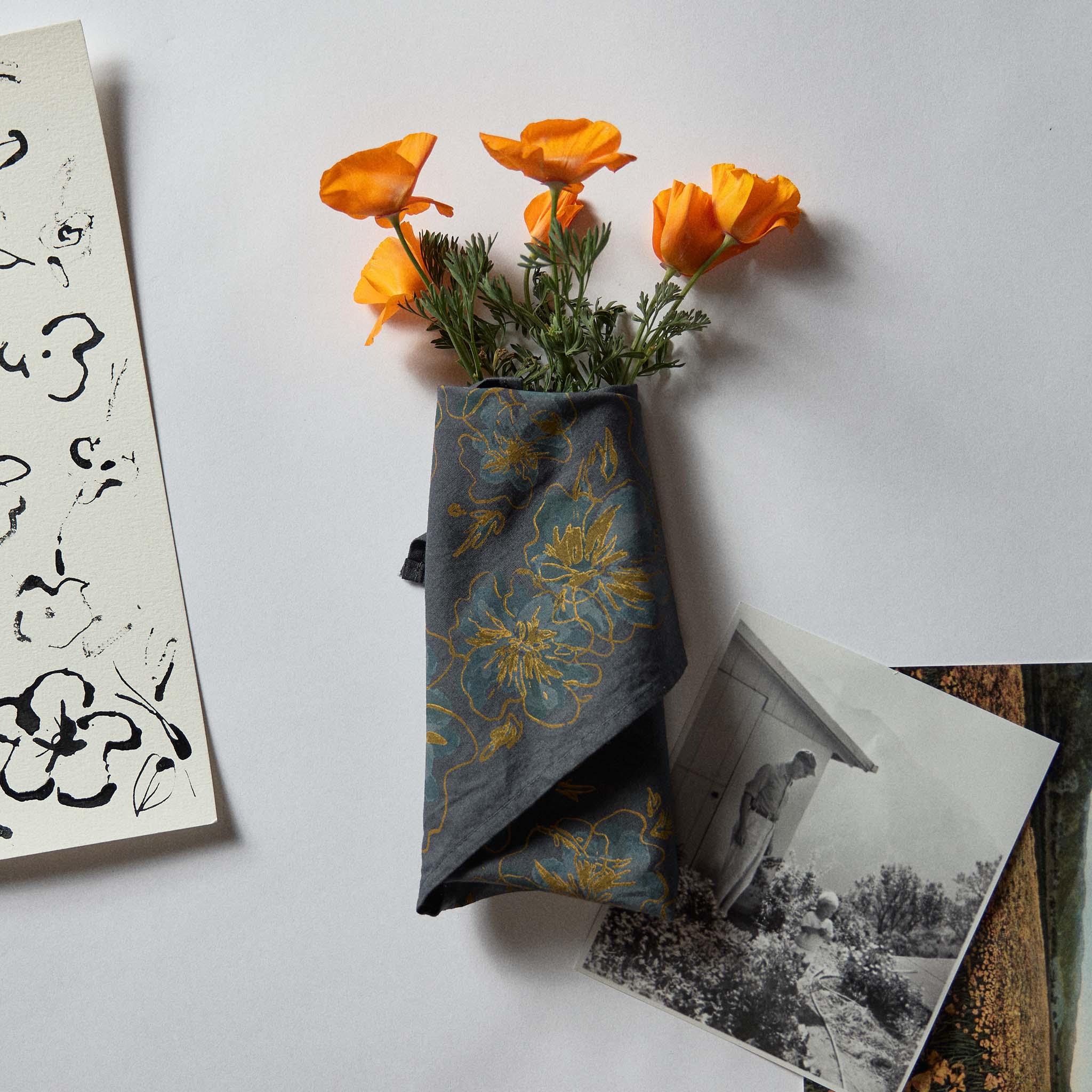 The Bandana in Dark Blue Floral - Image 2