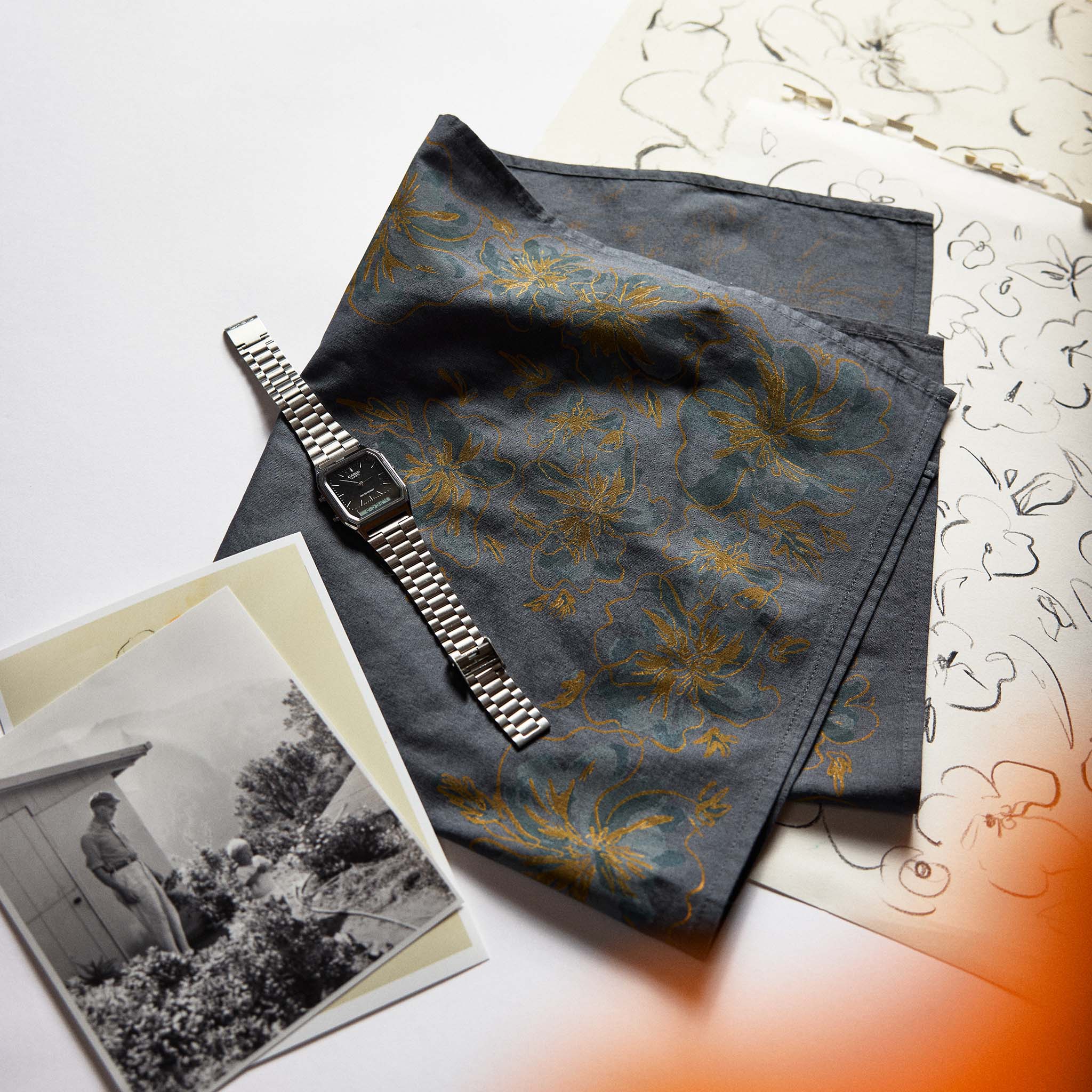 The Bandana in Dark Blue Floral - Image 3