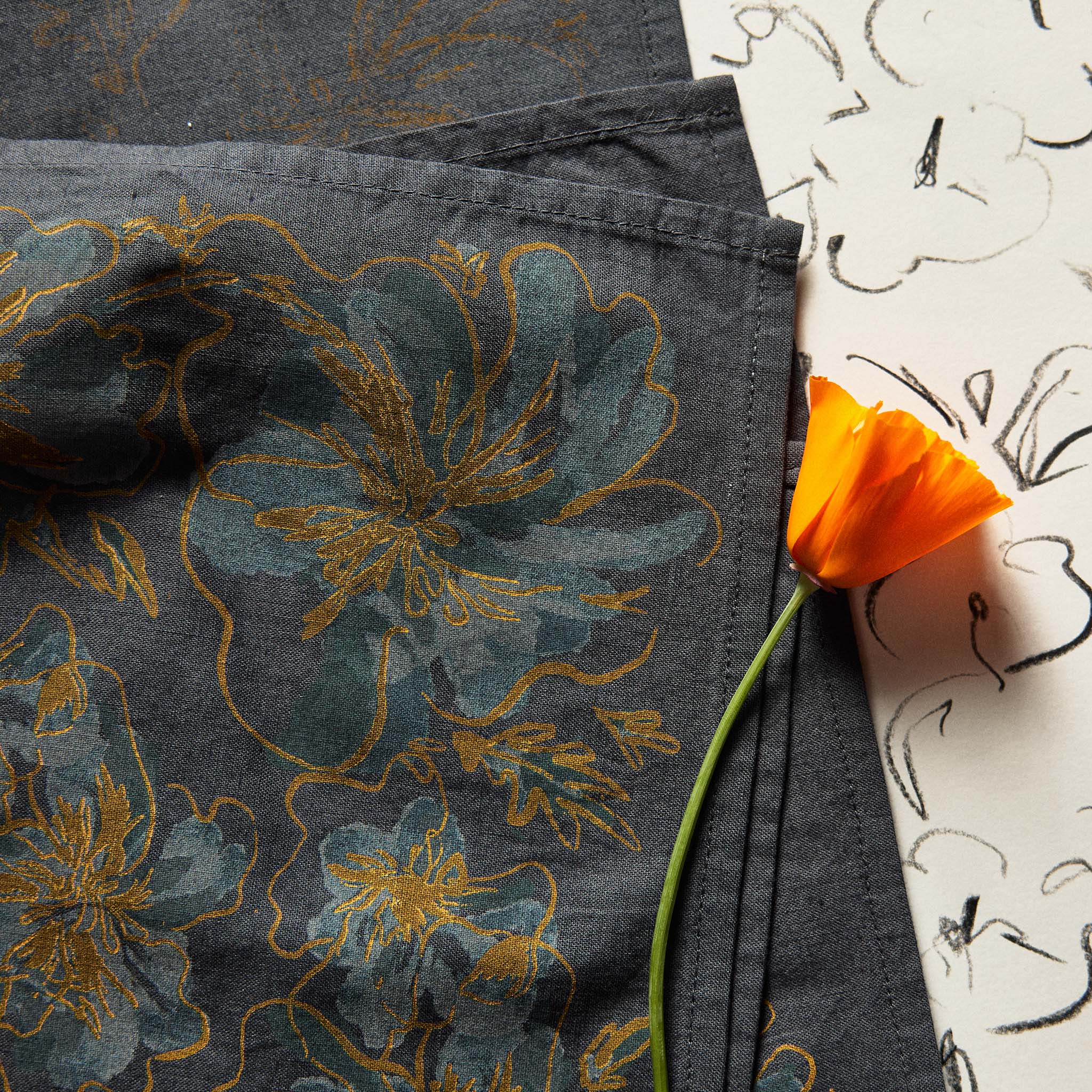 The Bandana in Dark Blue Floral - Image 4