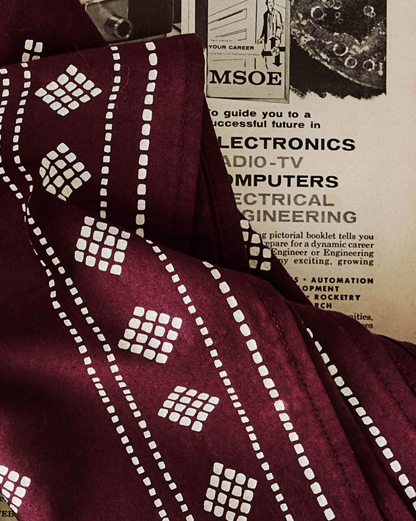 The Bandana in Dried Cherry Diamond - Image 3