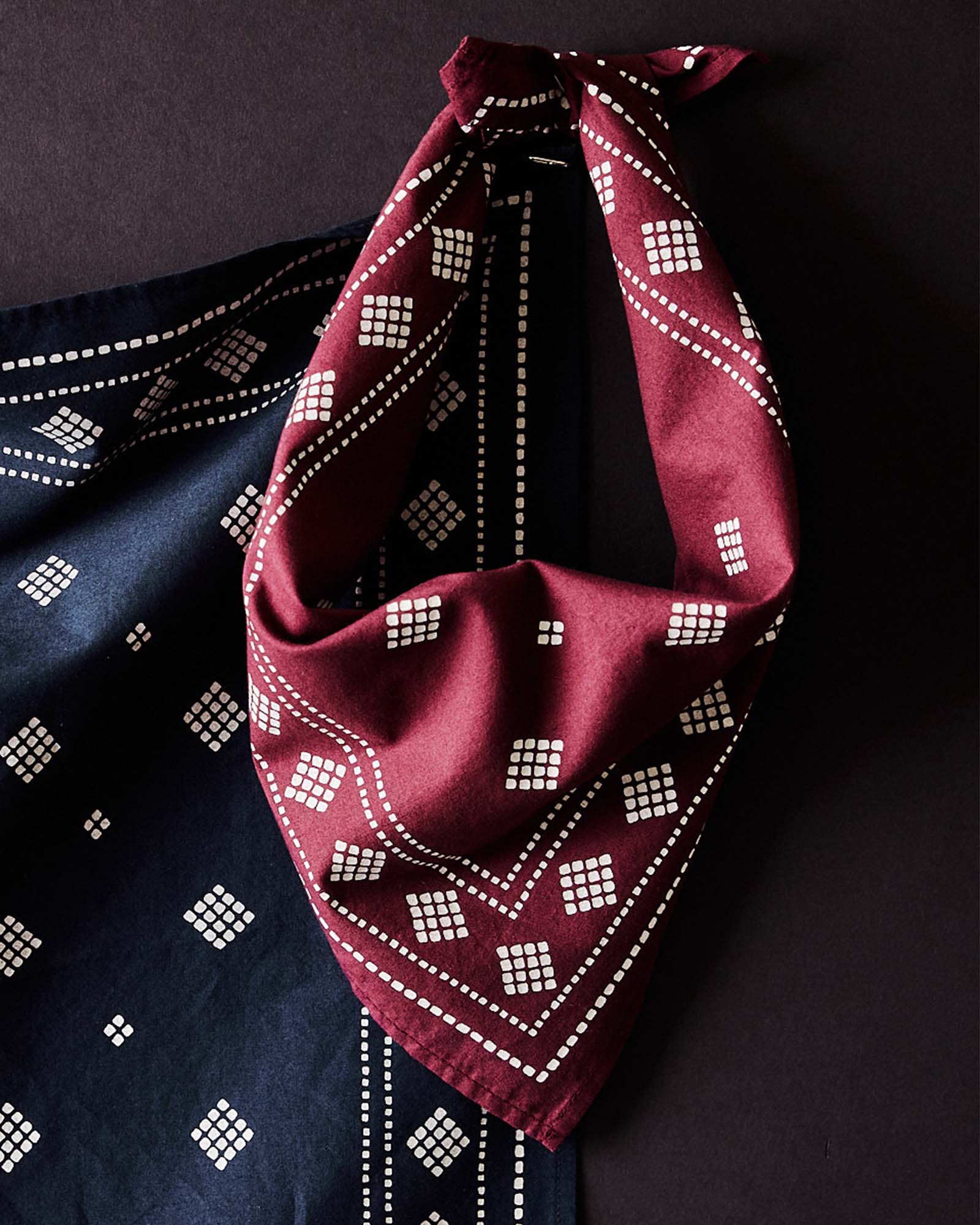 The Bandana in Dried Cherry Diamond - Image 4