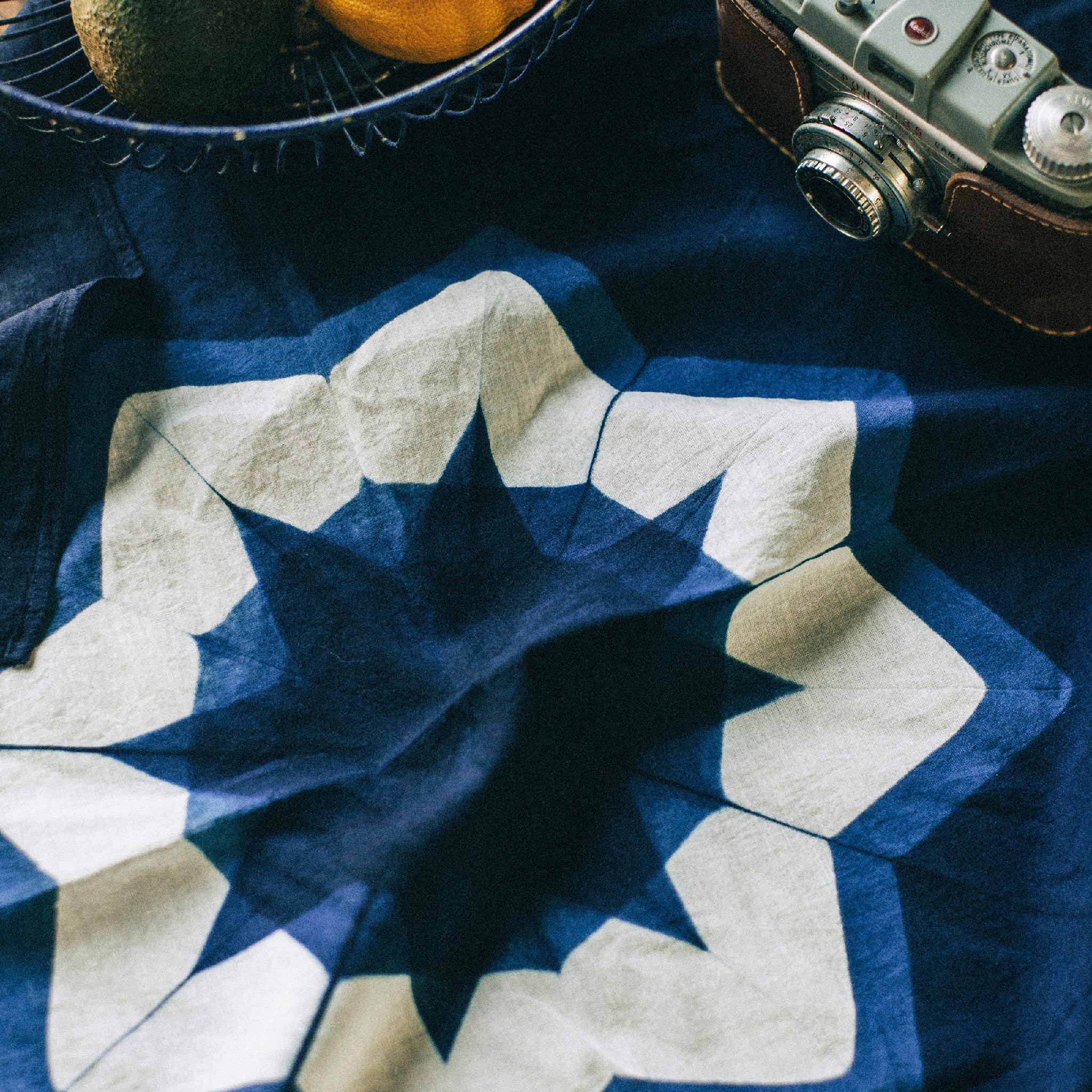 The Bandana in Natural Indigo Geo - Image 2