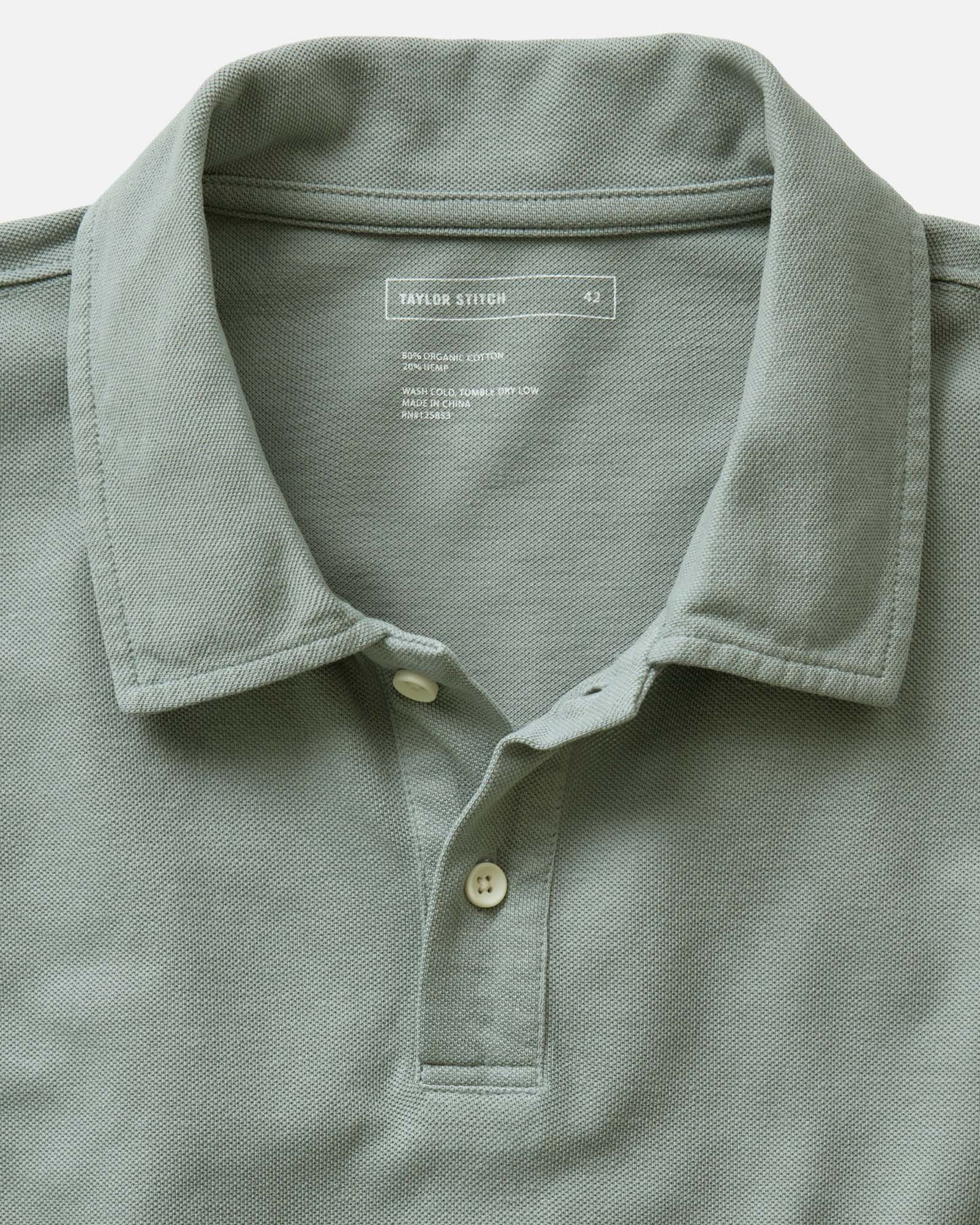 The Cotton Hemp Polo in Surf Green Pique - Image 5