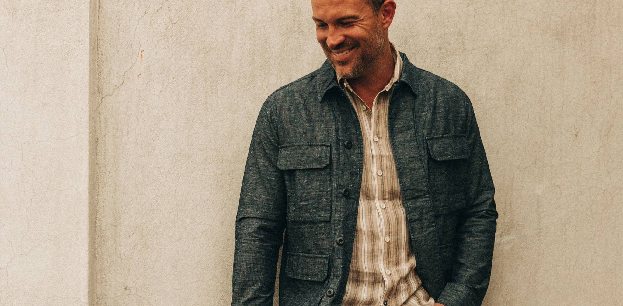 The BDU Shirt Jacket in Indigo Slub - Image 12