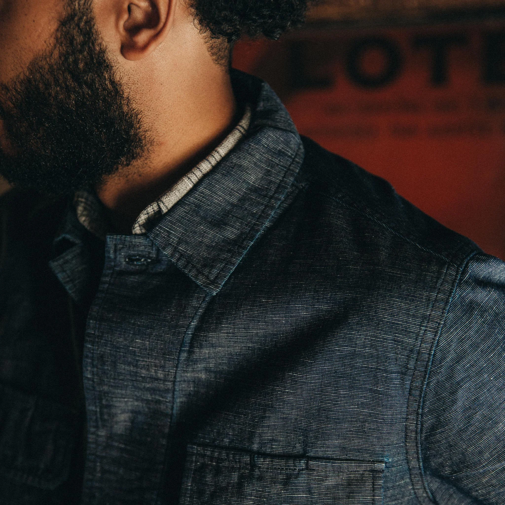 The BDU Shirt Jacket in Indigo Slub - Image 3