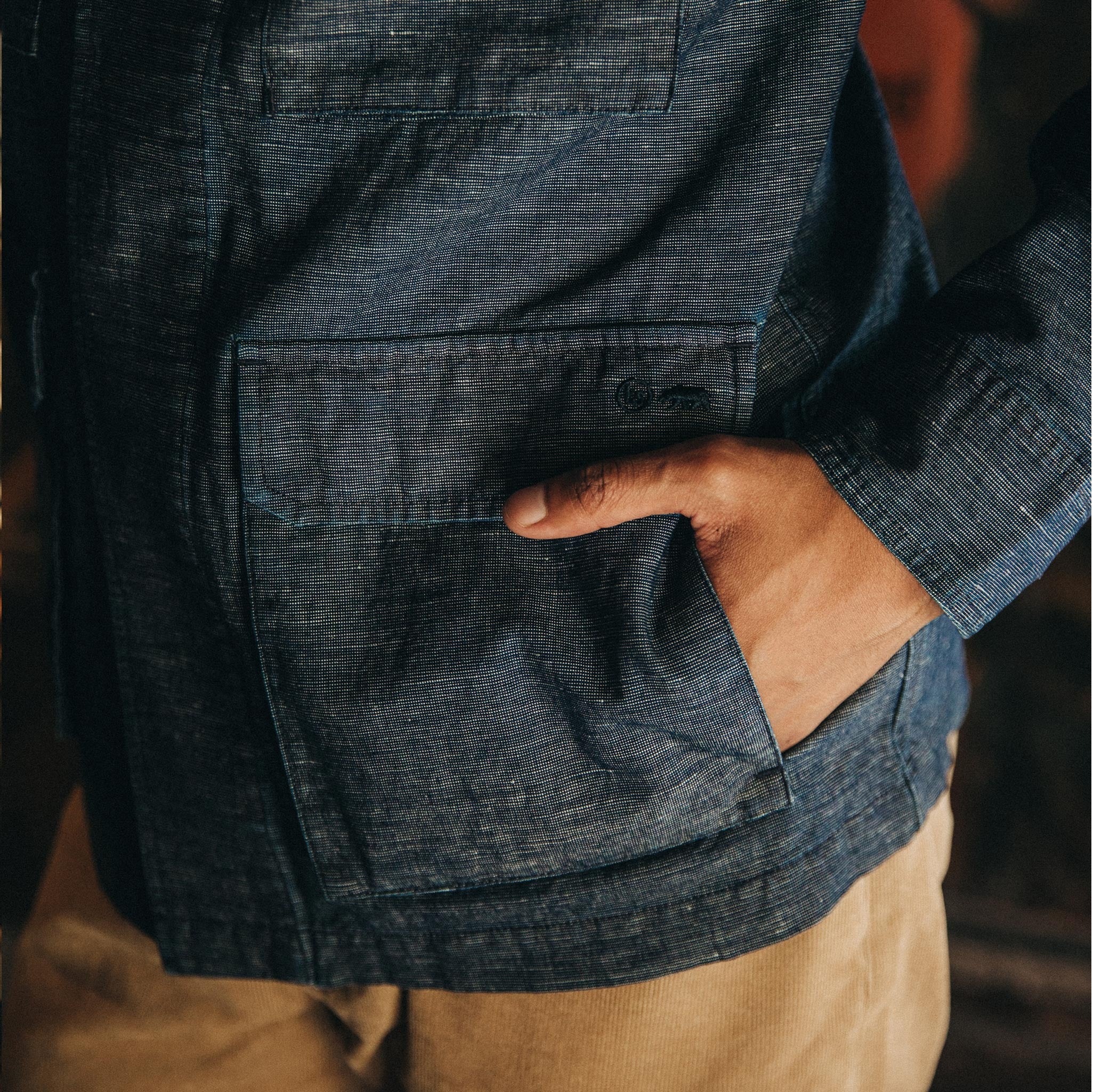 The BDU Shirt Jacket in Indigo Slub - Image 4