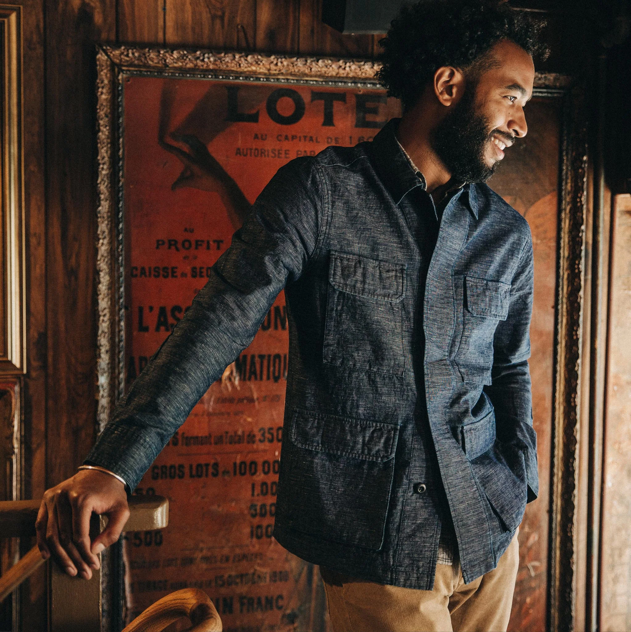 The BDU Shirt Jacket in Indigo Slub - Image 5