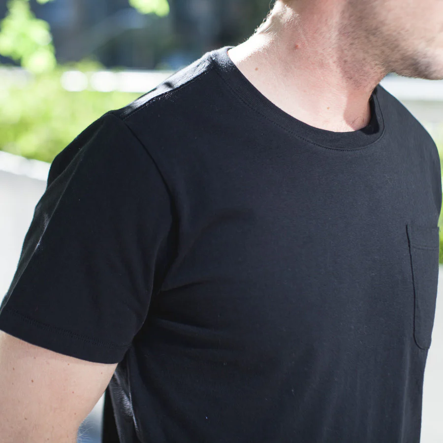 The Crewneck Pocket Tee in Black - Image 4