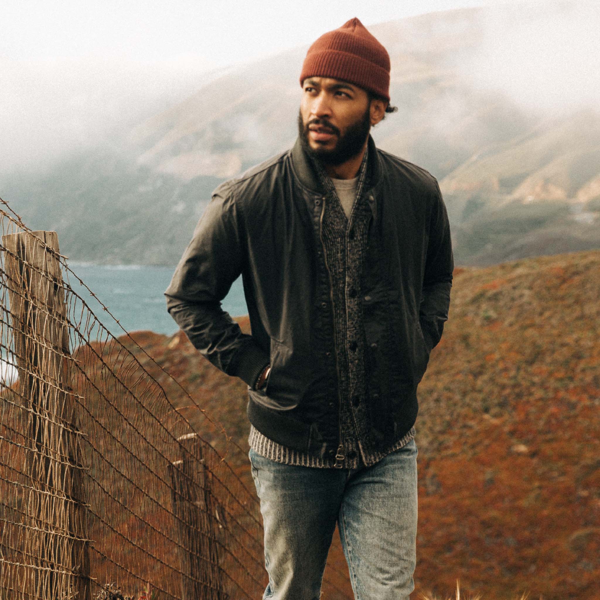 The Bomber Jacket in Waxed Navy - Image 2