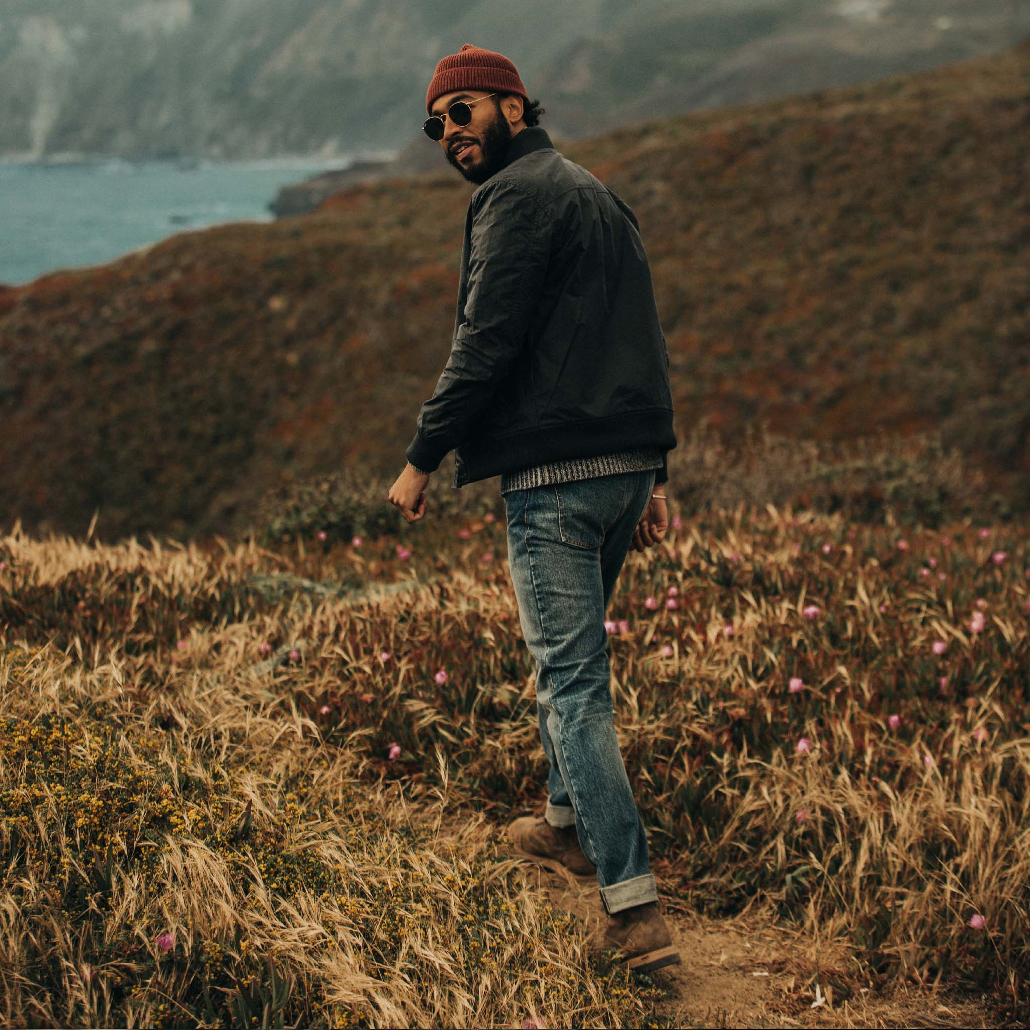 The Bomber Jacket in Waxed Navy - Image 5