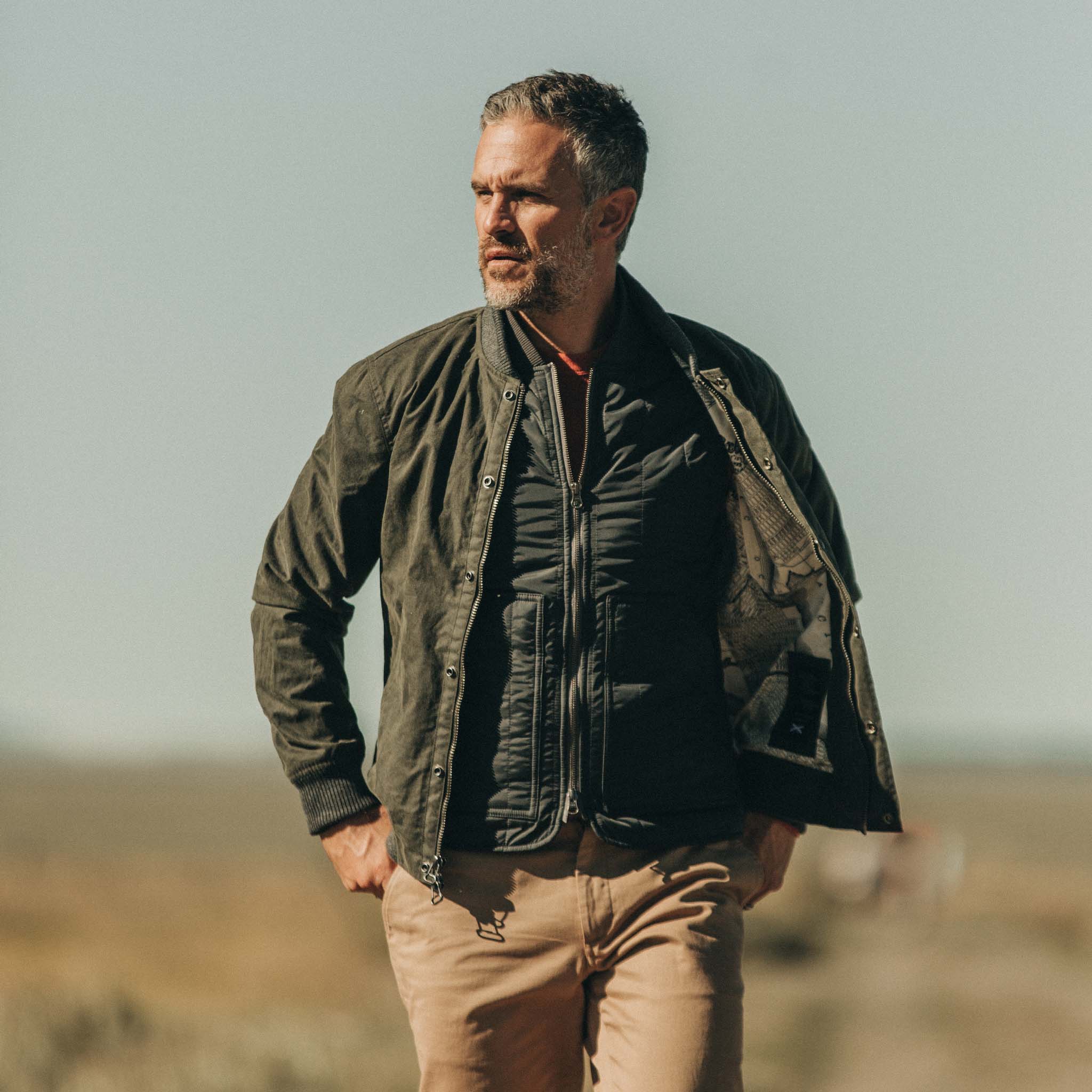 The Bomber Jacket in Waxed Olive - Image 2