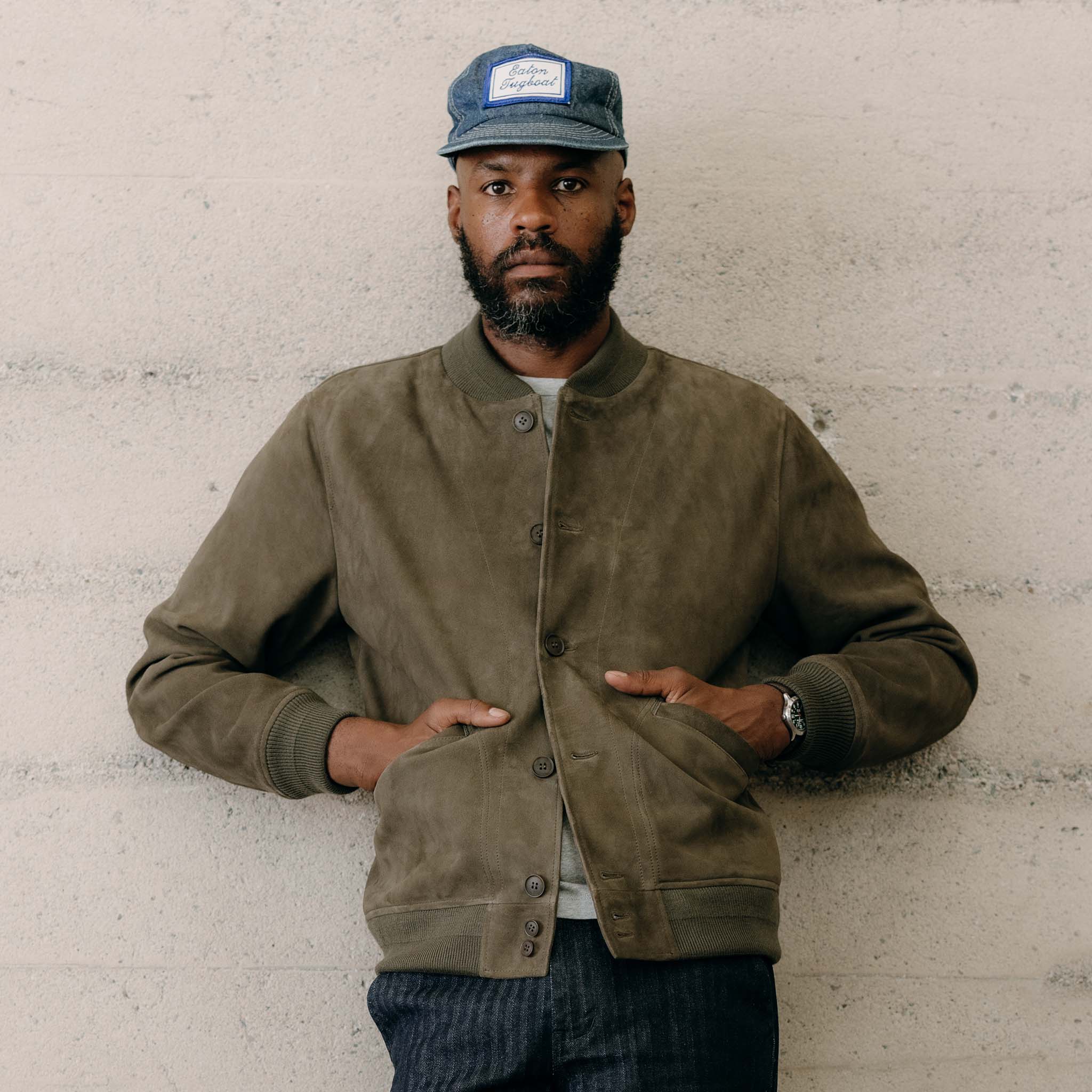 The Bomber Jacket in Army Suede - Image 2
