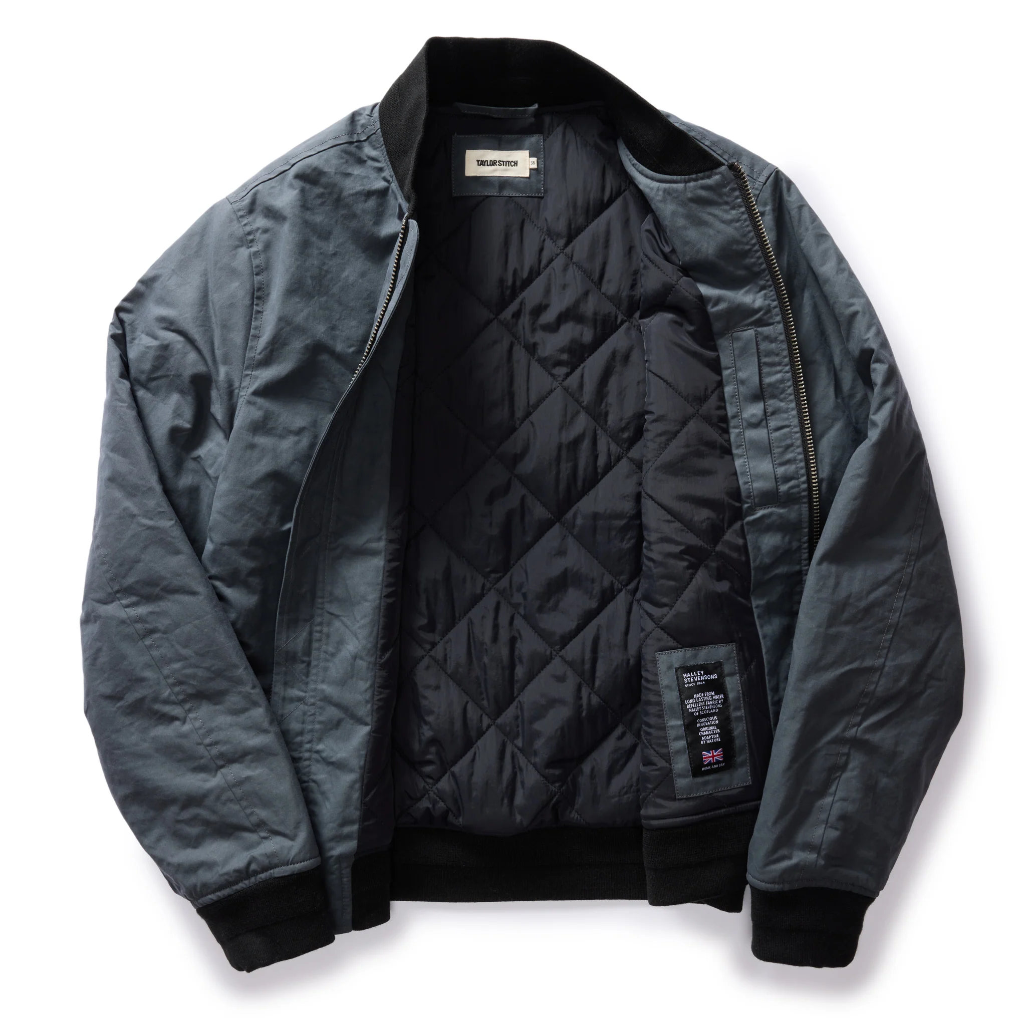 The Bomber Jacket in Charcoal Dry Wax - Image 8